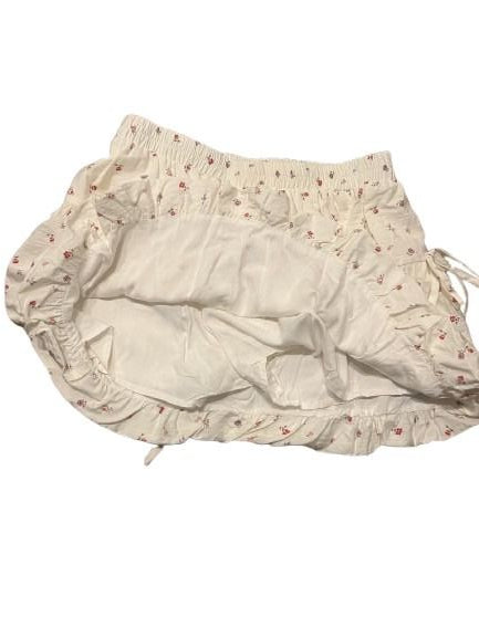 Pretty Garbage Ivory Floral Bubble Mini Skirt - Size L NWT