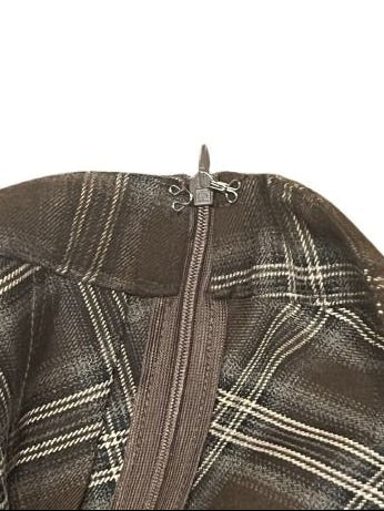 Le Lis Collection Brown Plaid Pleated Mini Skirt NWT Size L