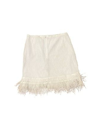 Cloud Ten White Feather Trim Mini Skirt NWT Size M