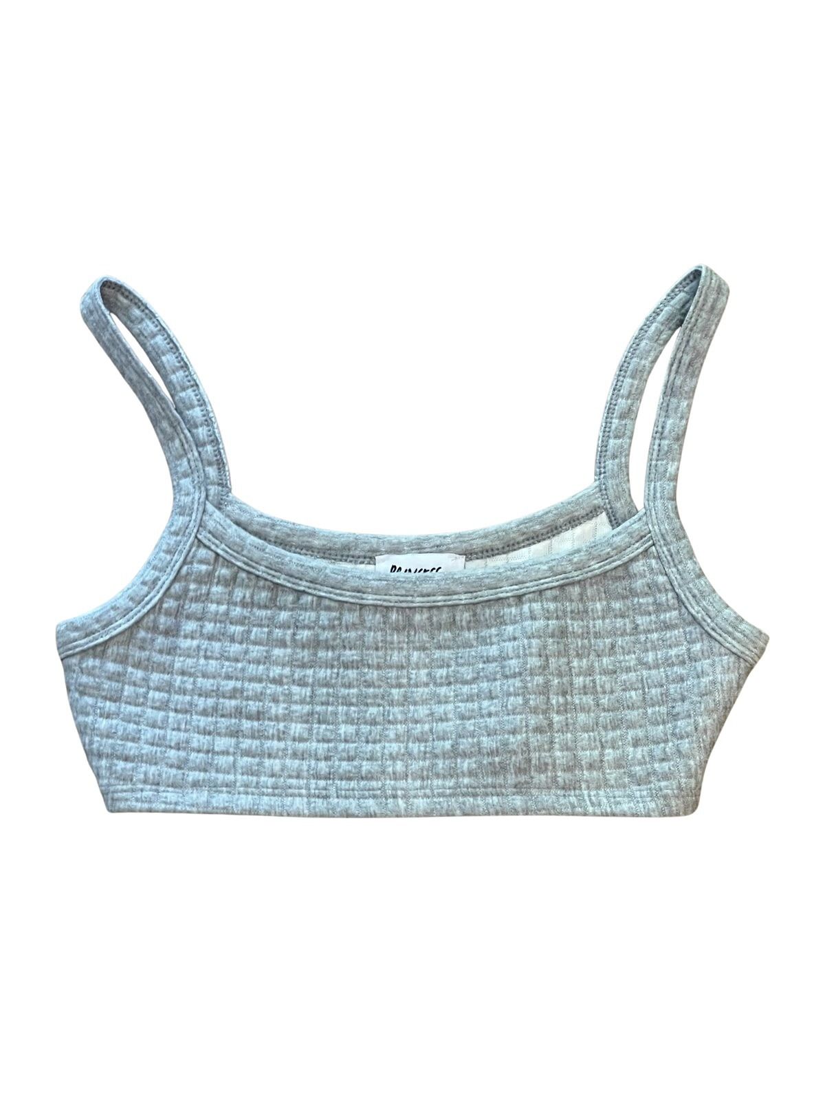 Princess Polly Gray Waffle Knit Crop Top Size US 2 / AU 6