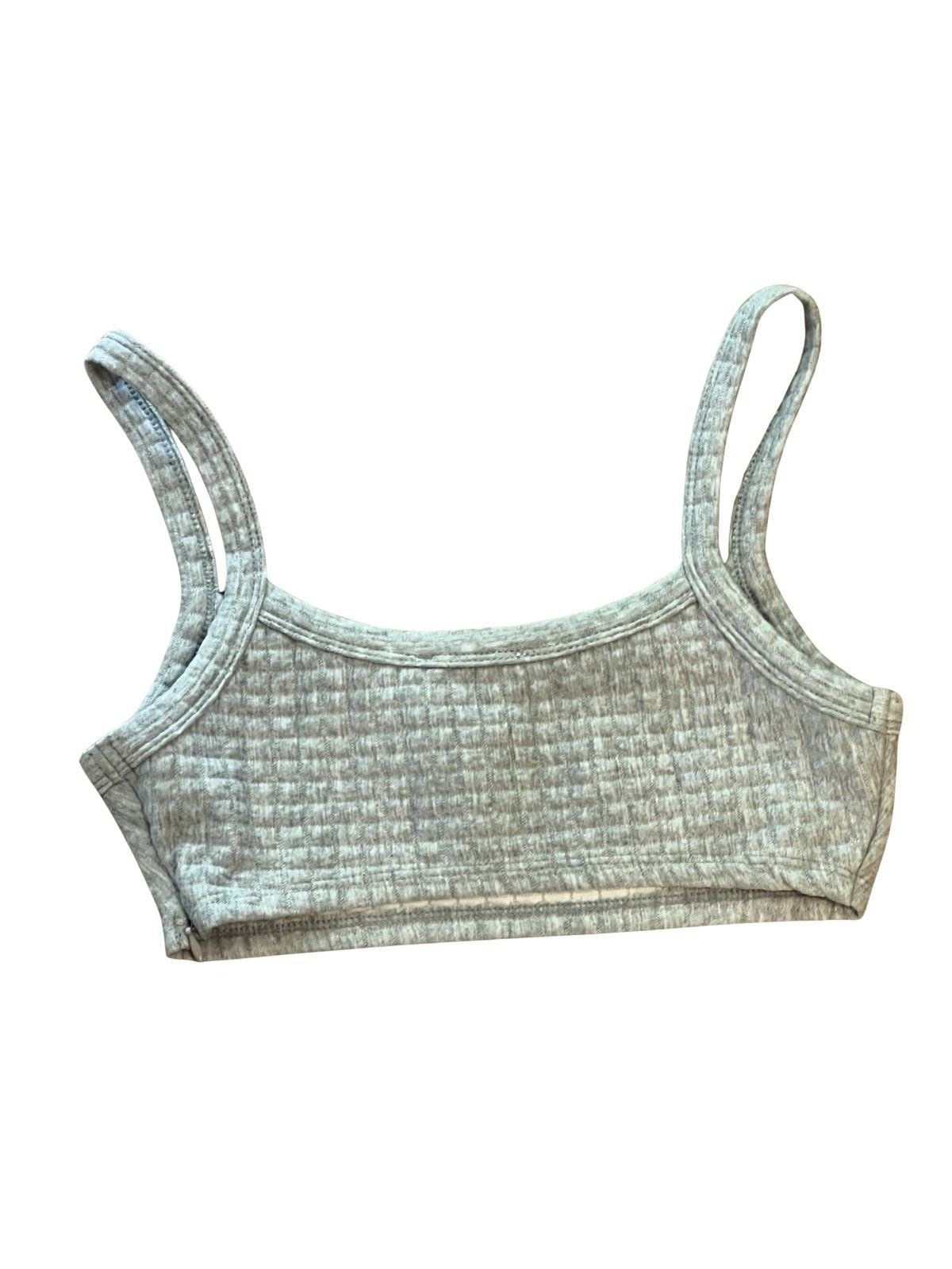 Princess Polly Gray Waffle Knit Crop Top Size US 2 / AU 6