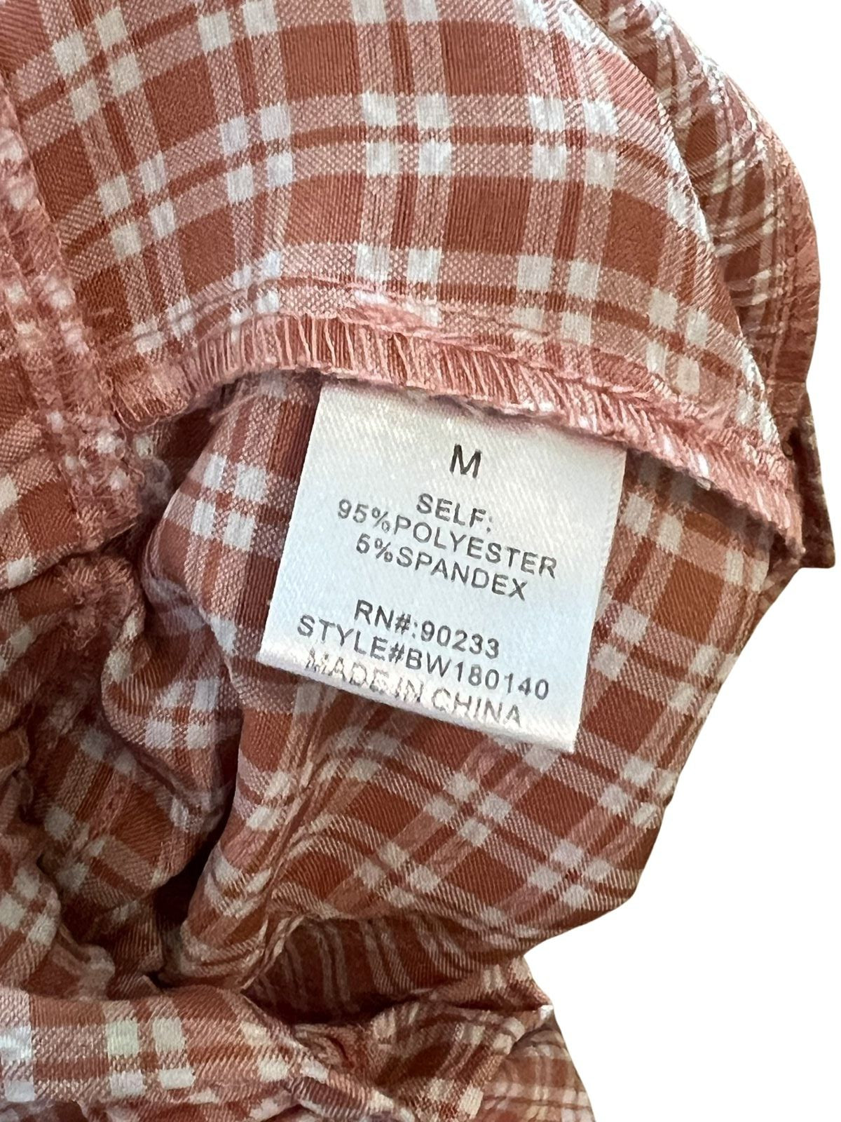 Lottie Moss Rust Plaid Paperbag Waist Shorts Size M