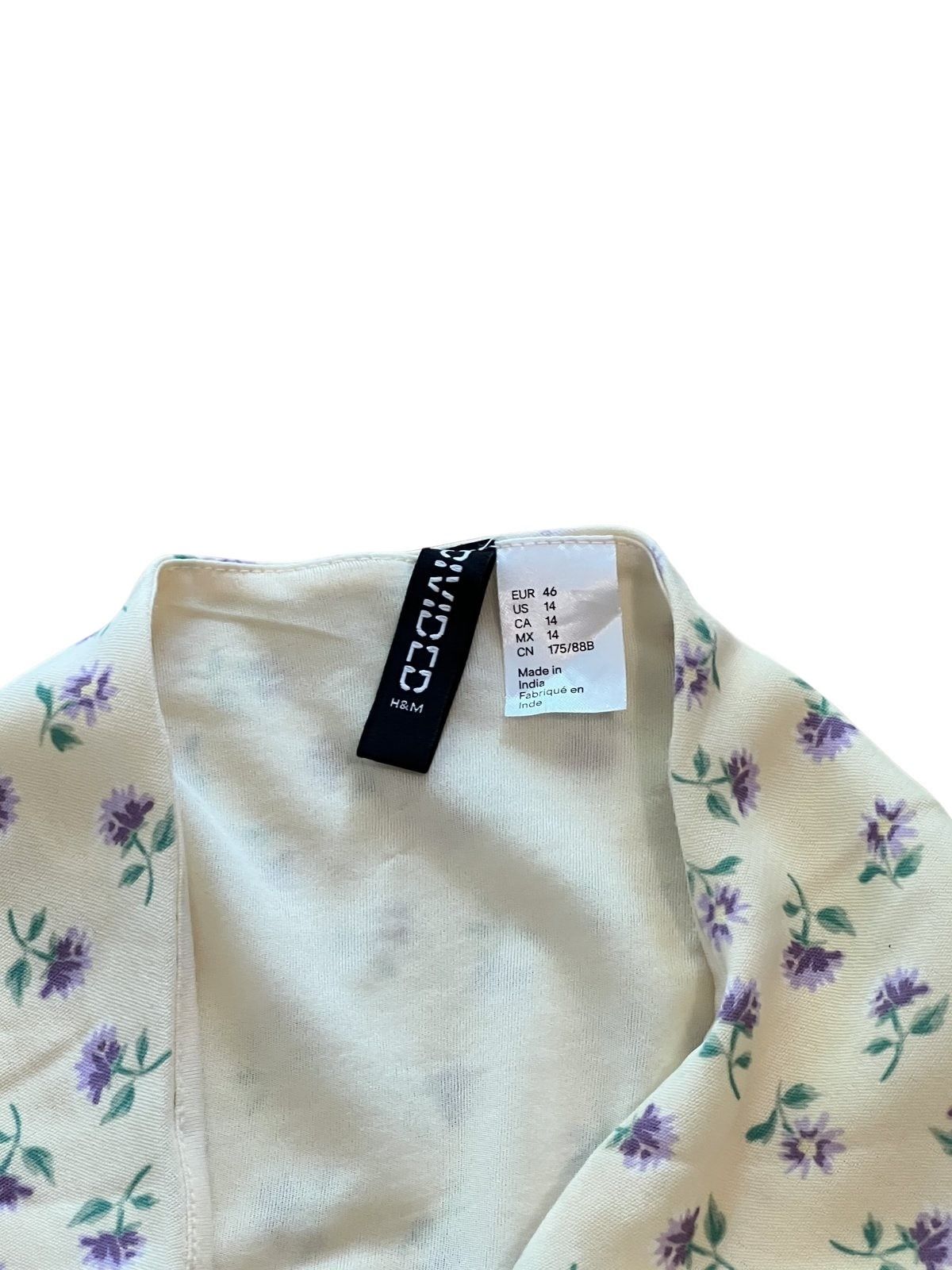 H&M Divided Cream Purple Floral Mini Skirt Size 14
