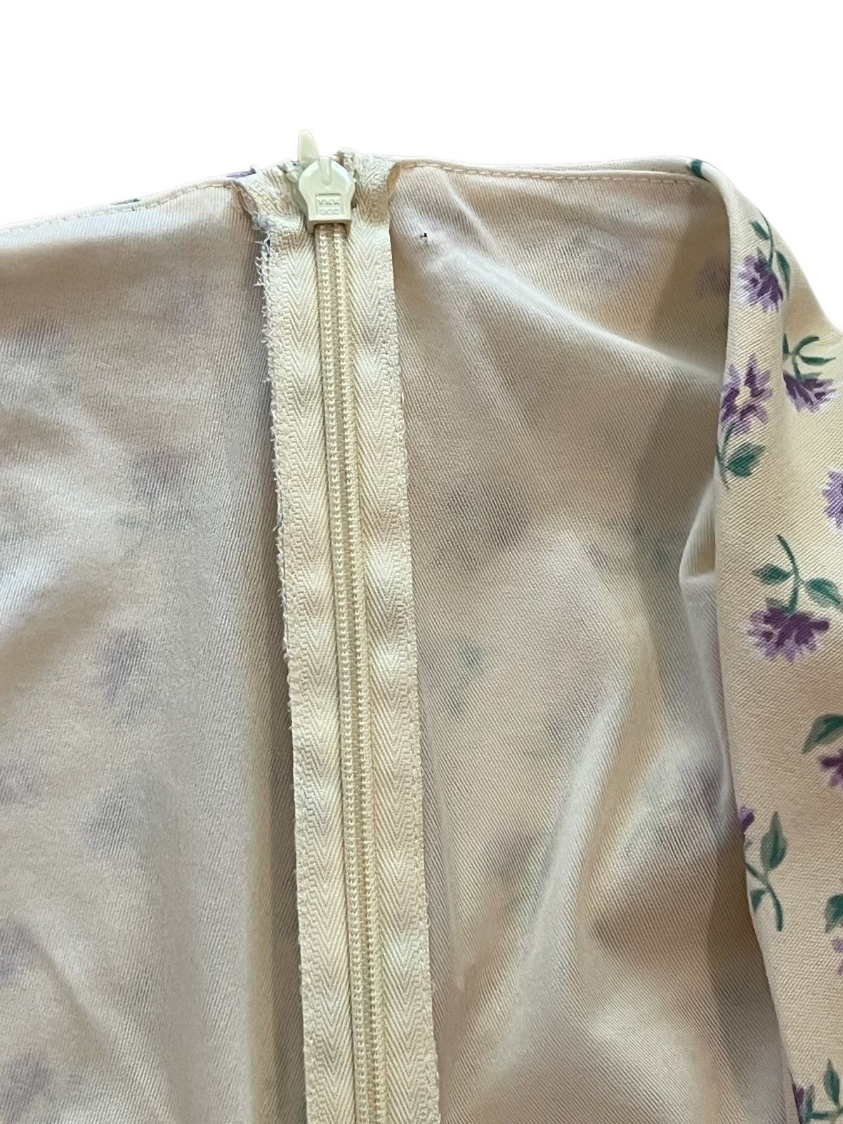 H&M Divided Cream Purple Floral Mini Skirt Size 14