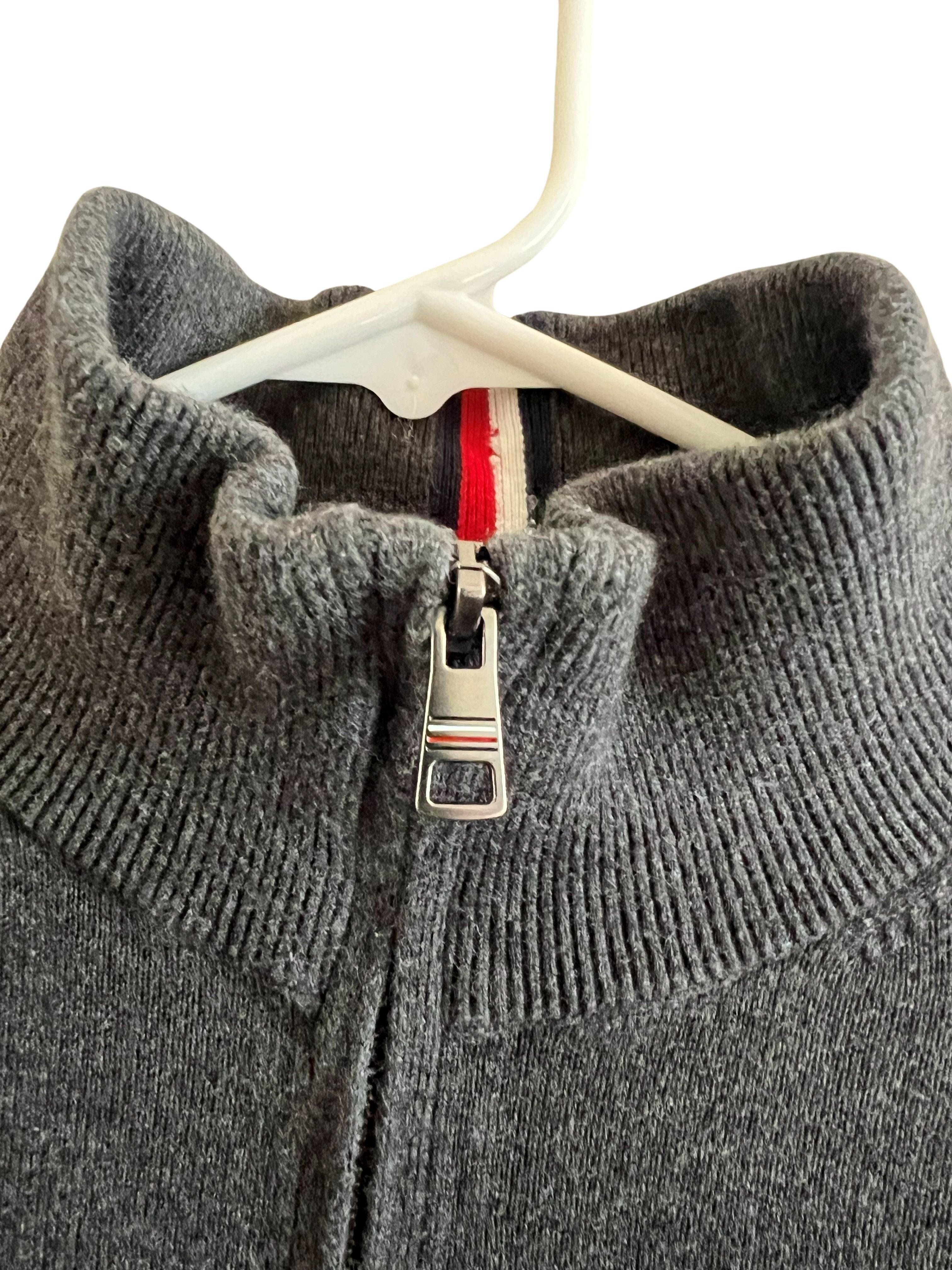Tommy Hilfiger Men's Gray 1/4 Zip Cotton Sweater - Size M