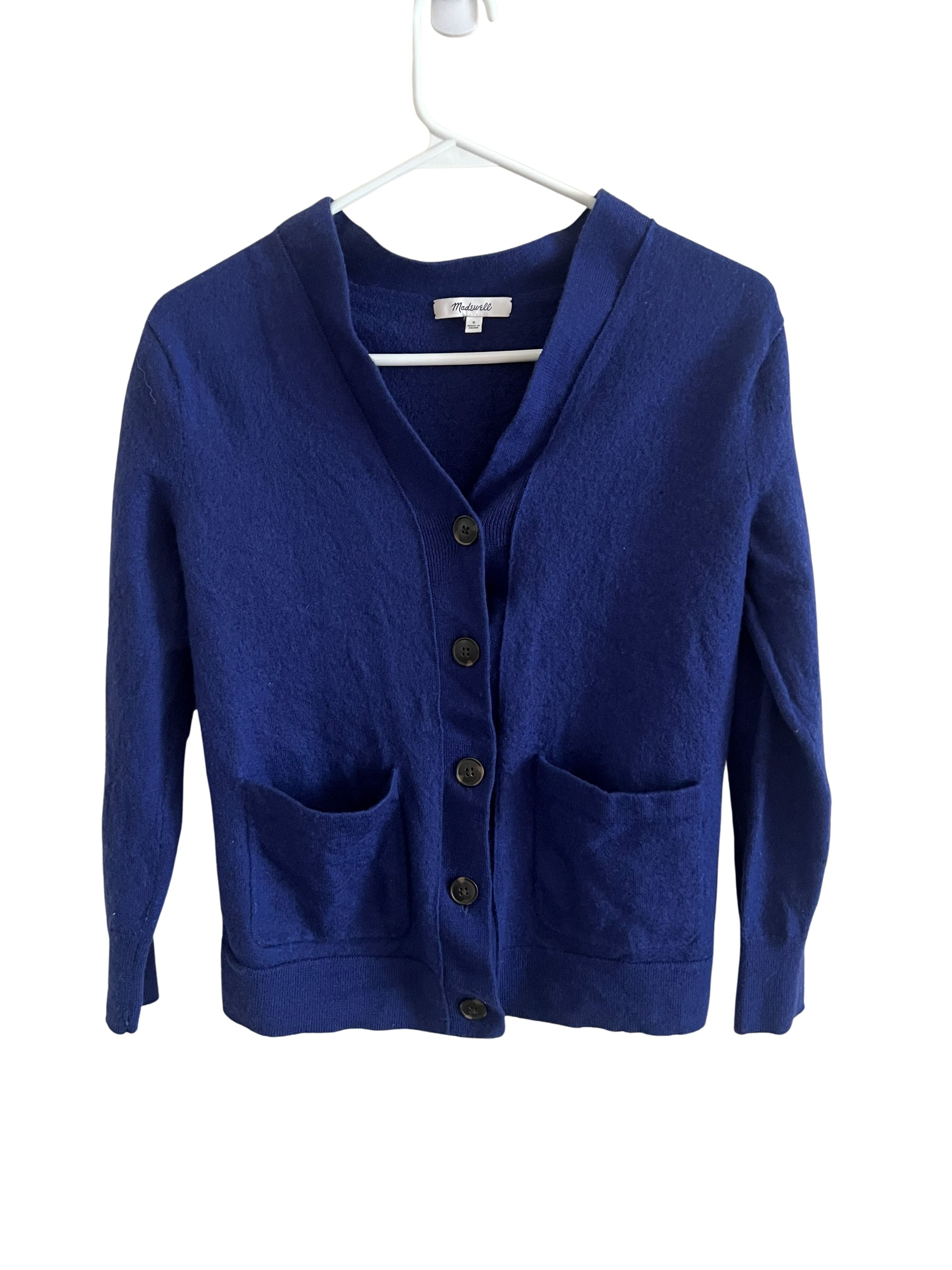 Madewell Navy Blue Merino Wool Cardigan Sweater