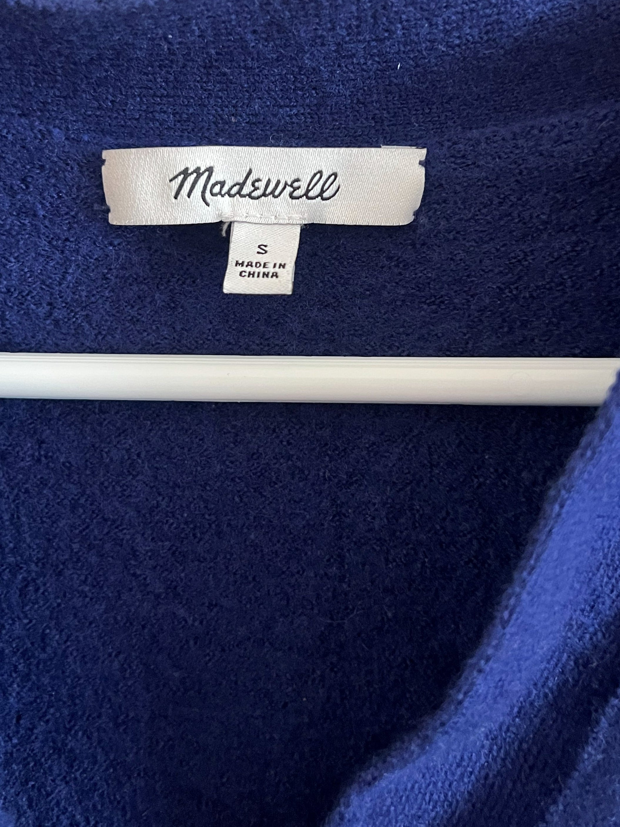 Madewell Navy Blue Merino Wool Cardigan Sweater