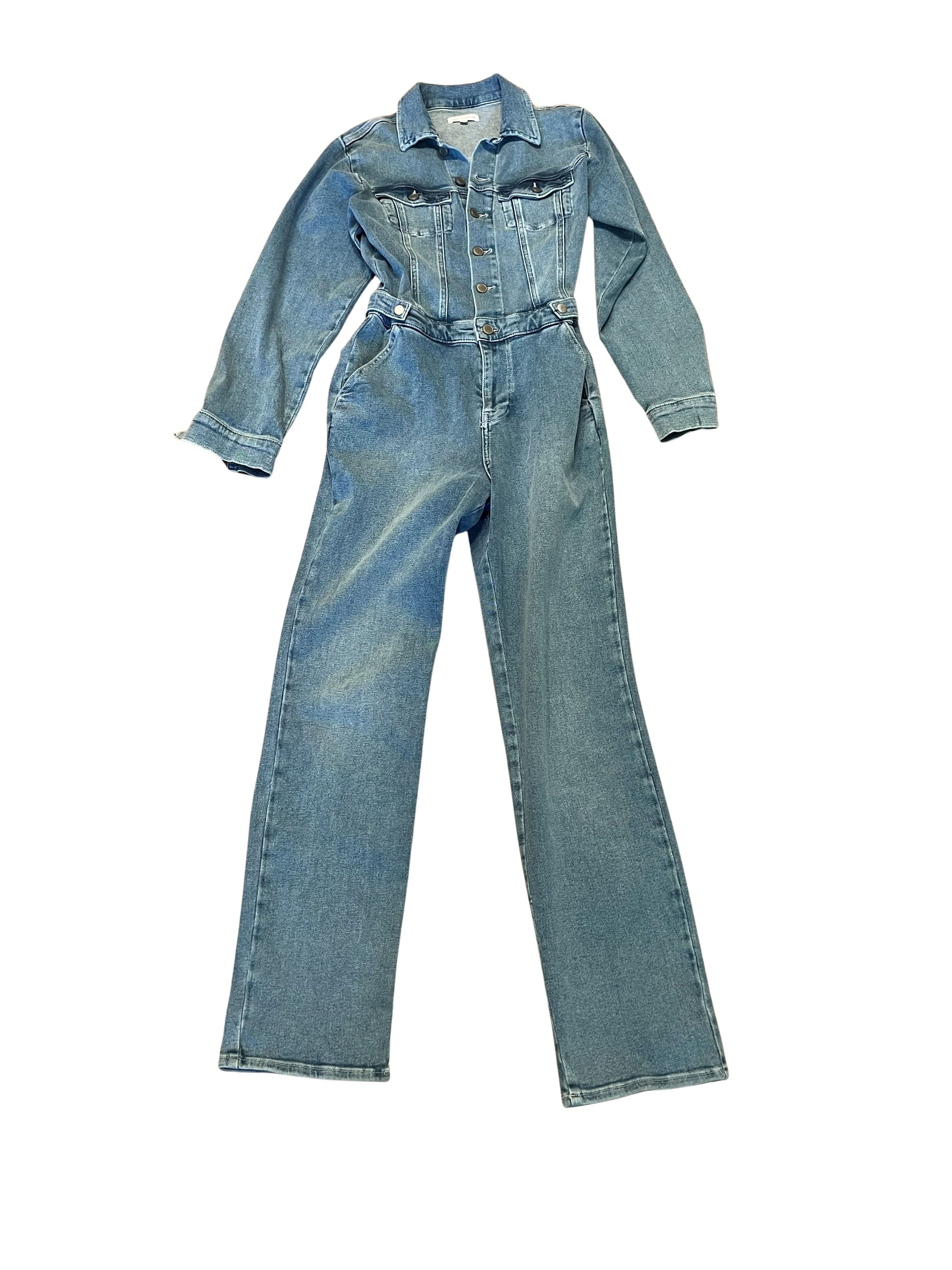 Good American Denim Jumpsuit Women's Size 2 Light Wash Utility Style