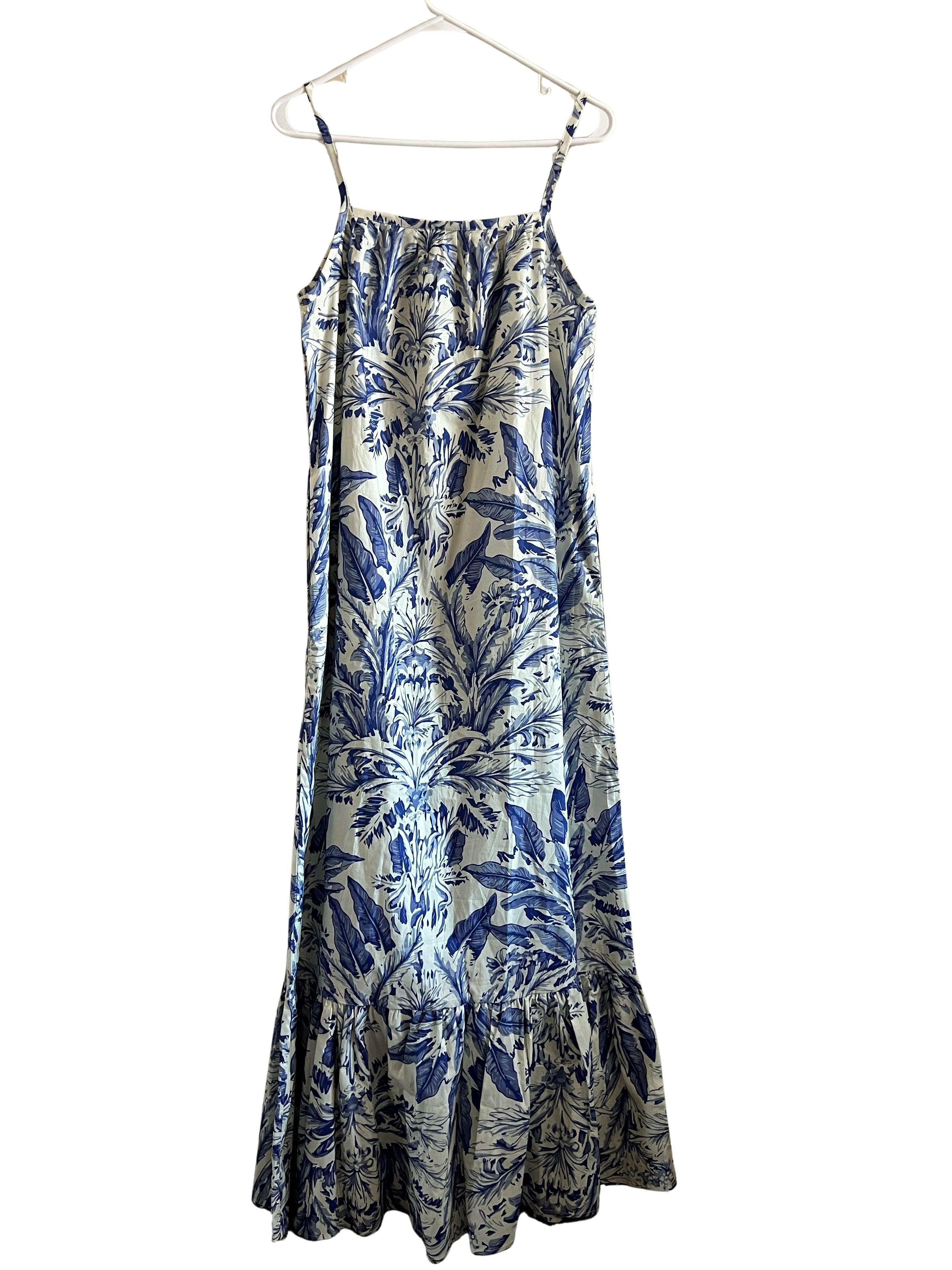 Diarrablu Sustainable Blue White Floral Maxi Dress Size S