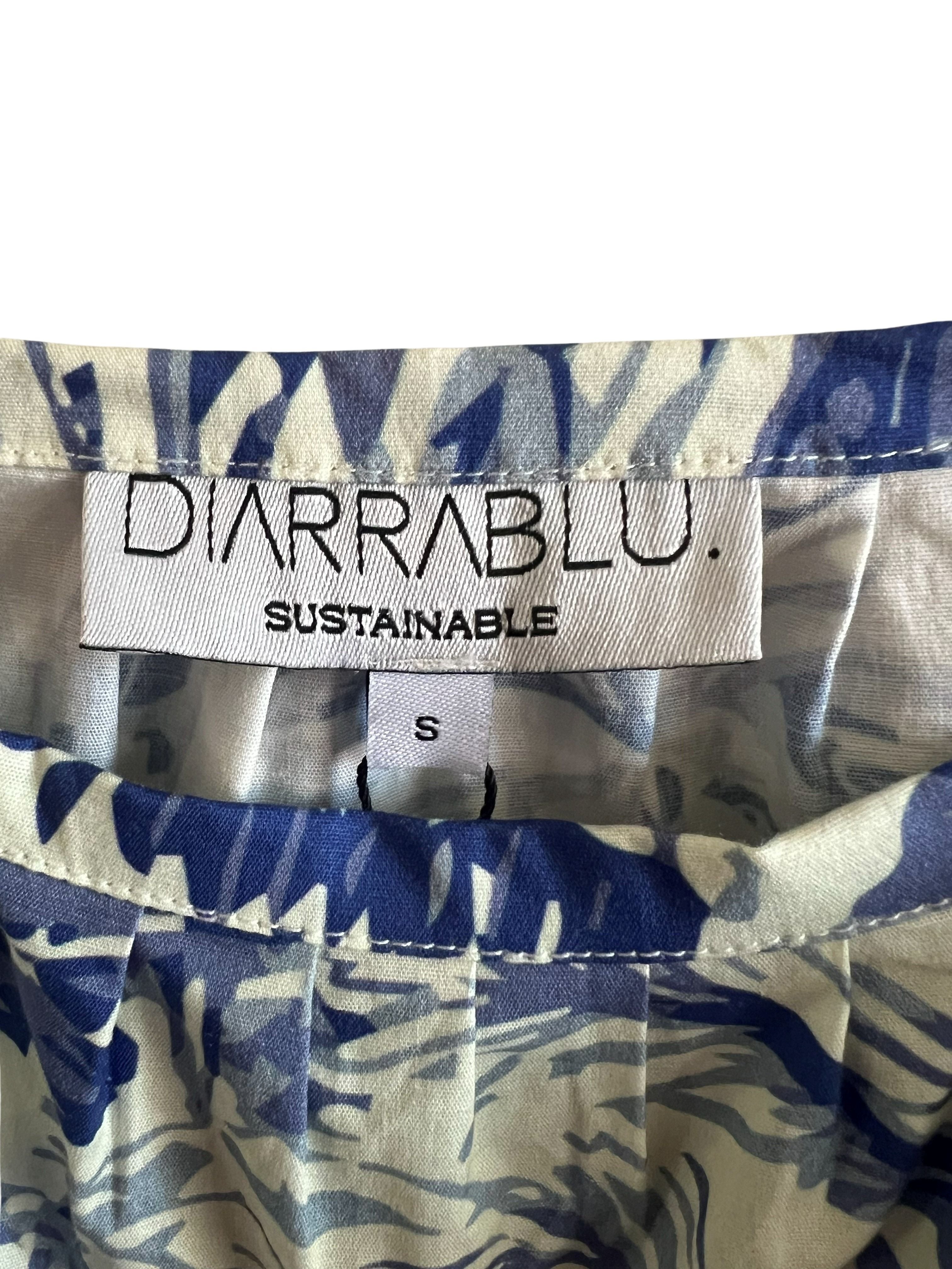 Diarrablu Sustainable Blue White Floral Maxi Dress Size S