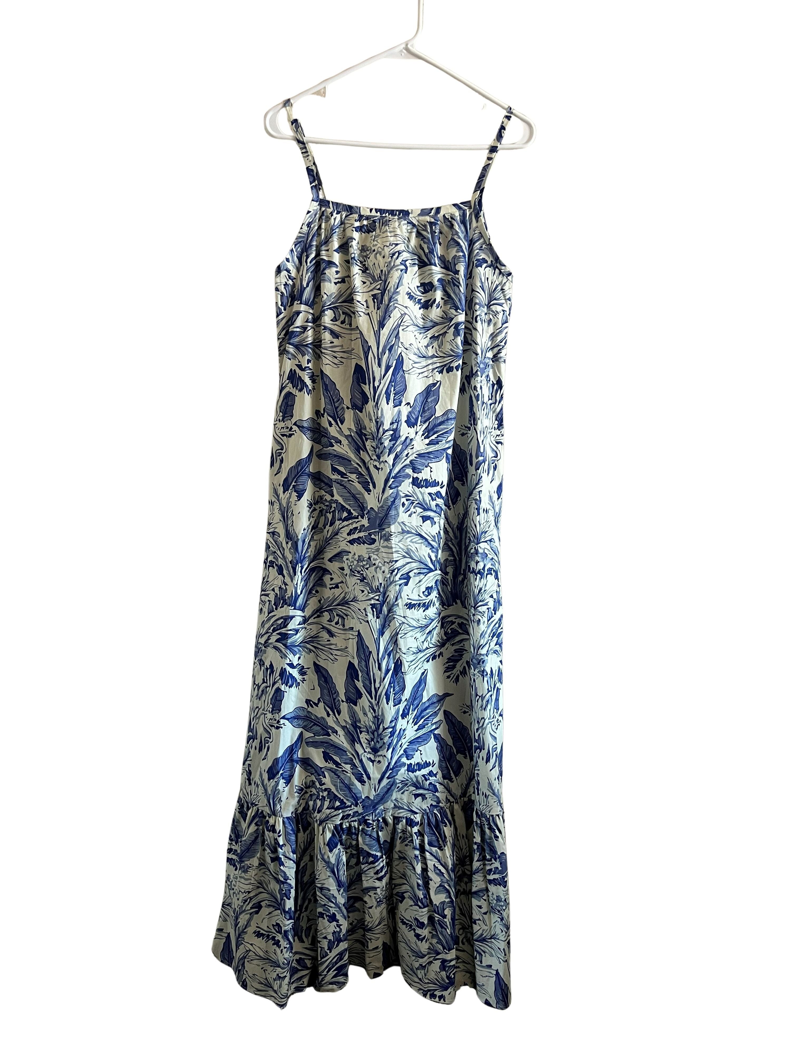 Diarrablu Sustainable Blue White Floral Maxi Dress Size S