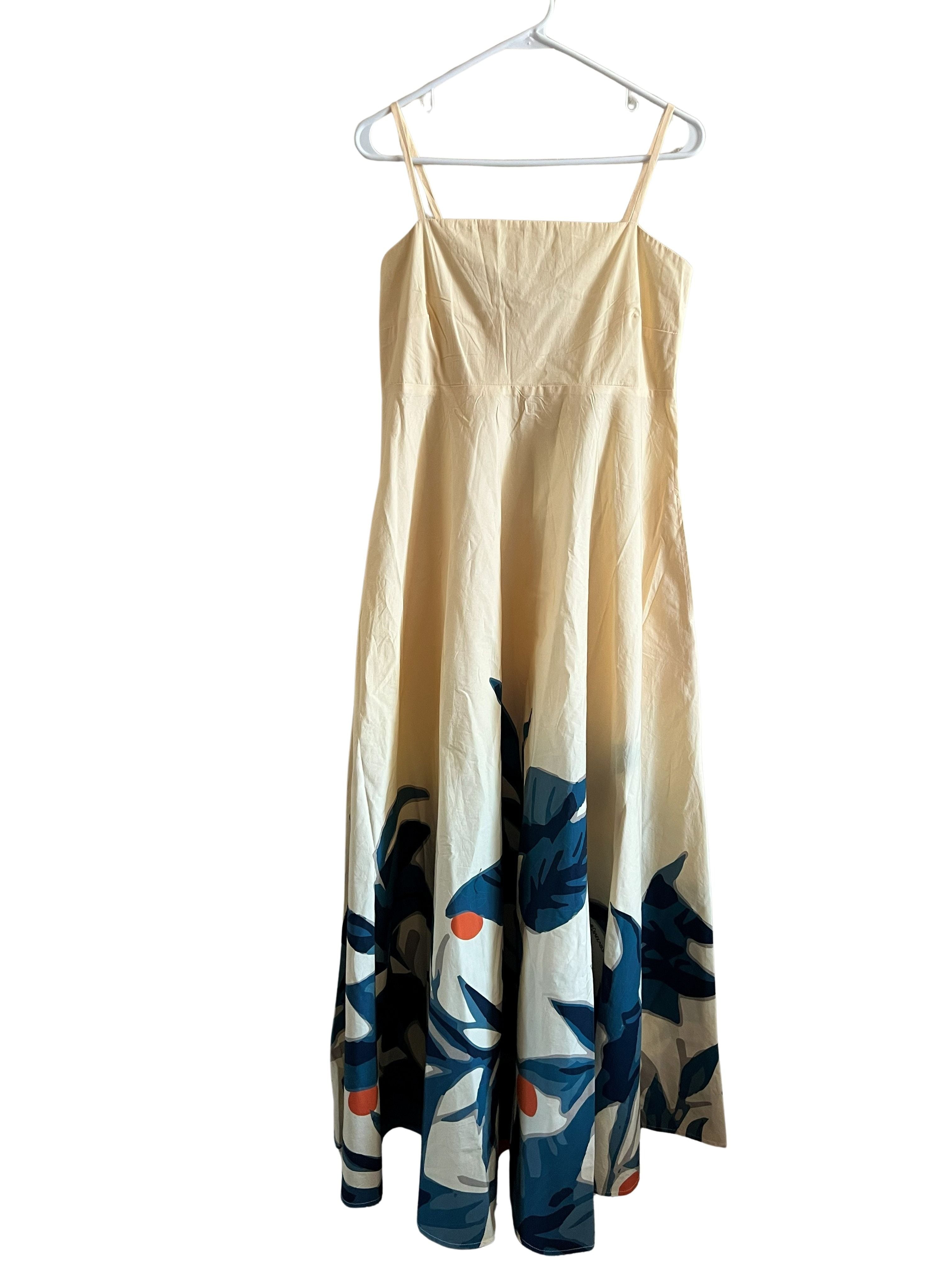 Diarrablu Cream Floral Print Midi Sundress - Size M
