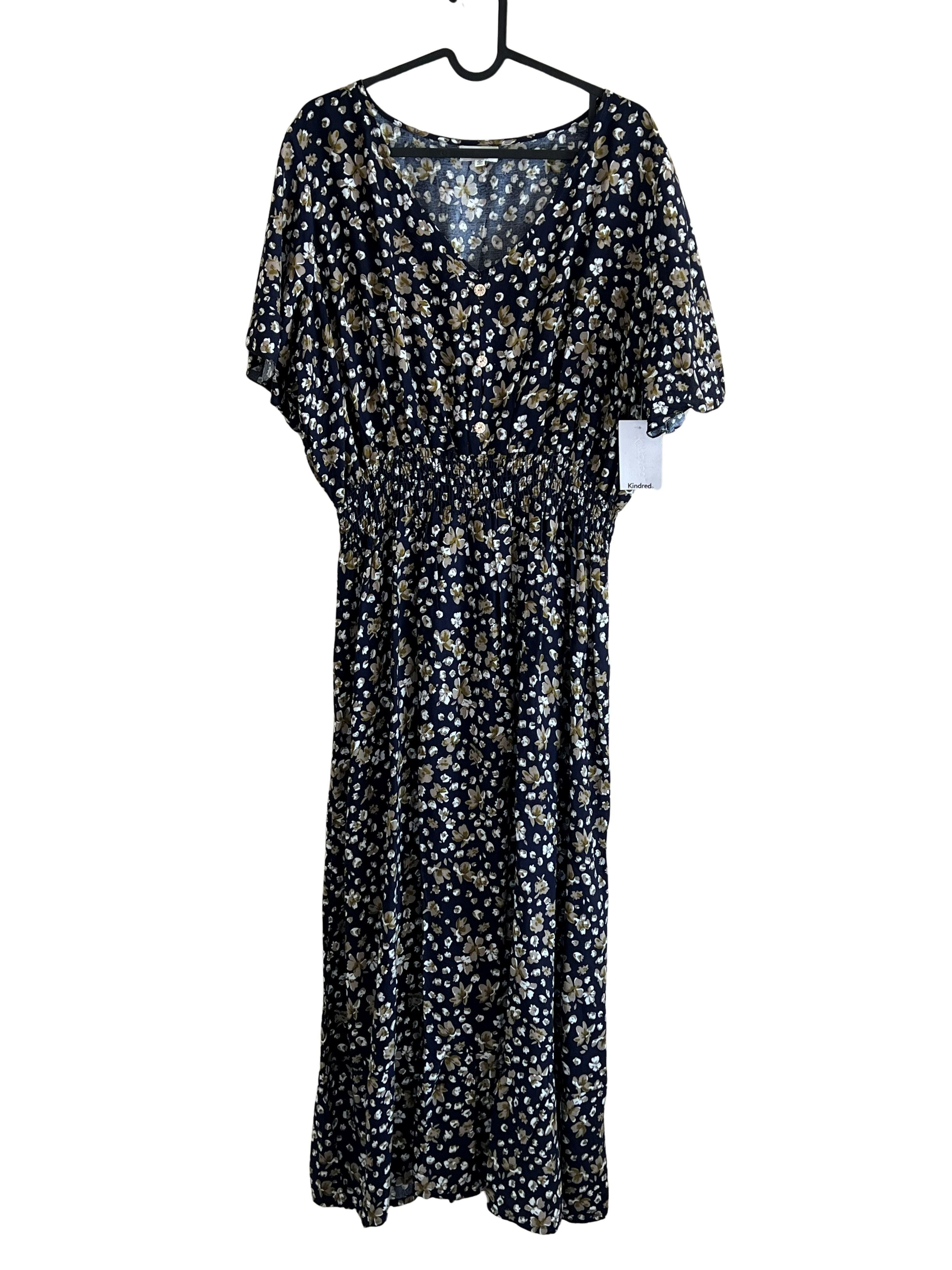 Kindred Navy Floral Midi Dress NWT Size XL