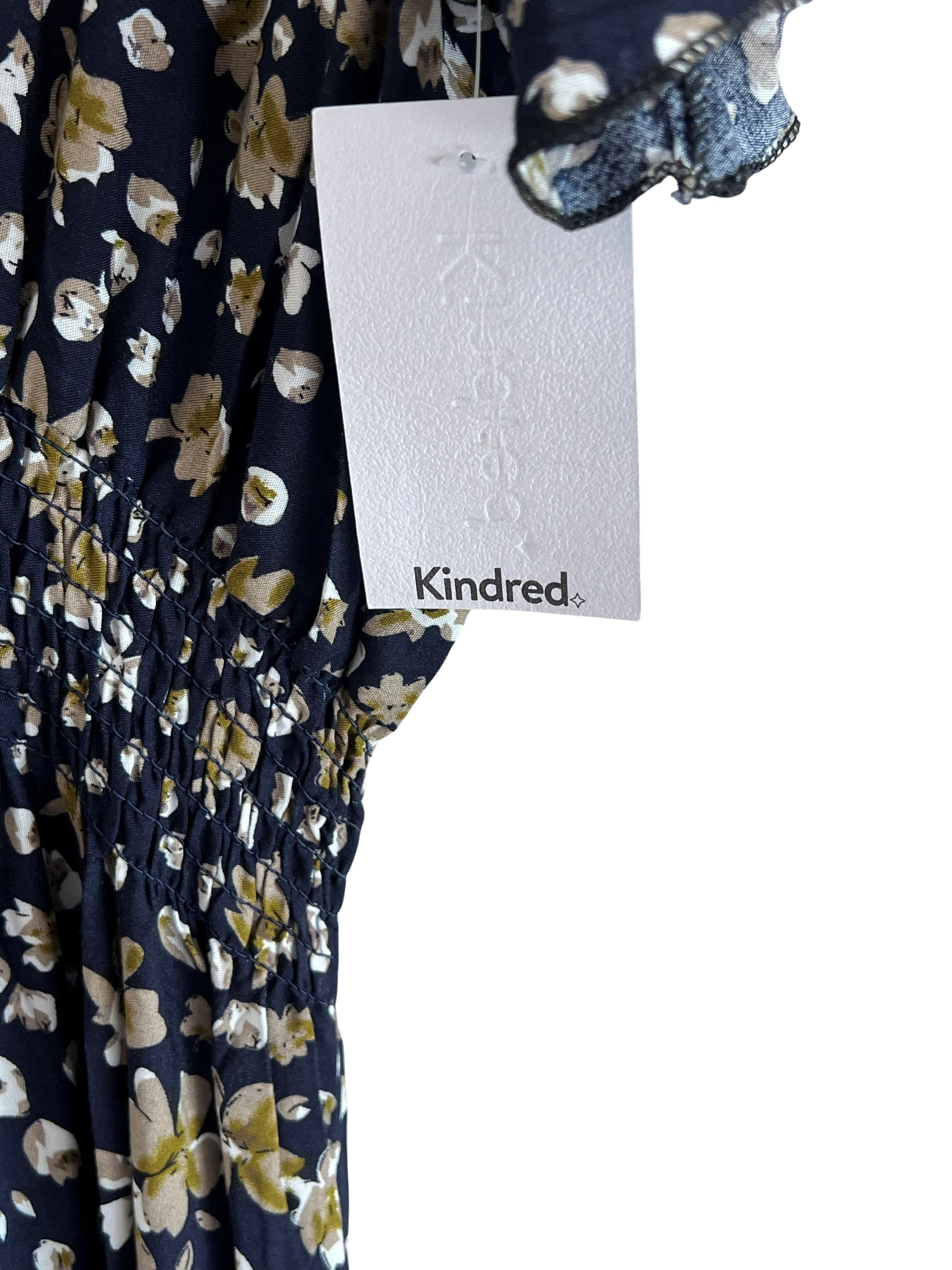 Kindred Navy Floral Midi Dress NWT Size XL