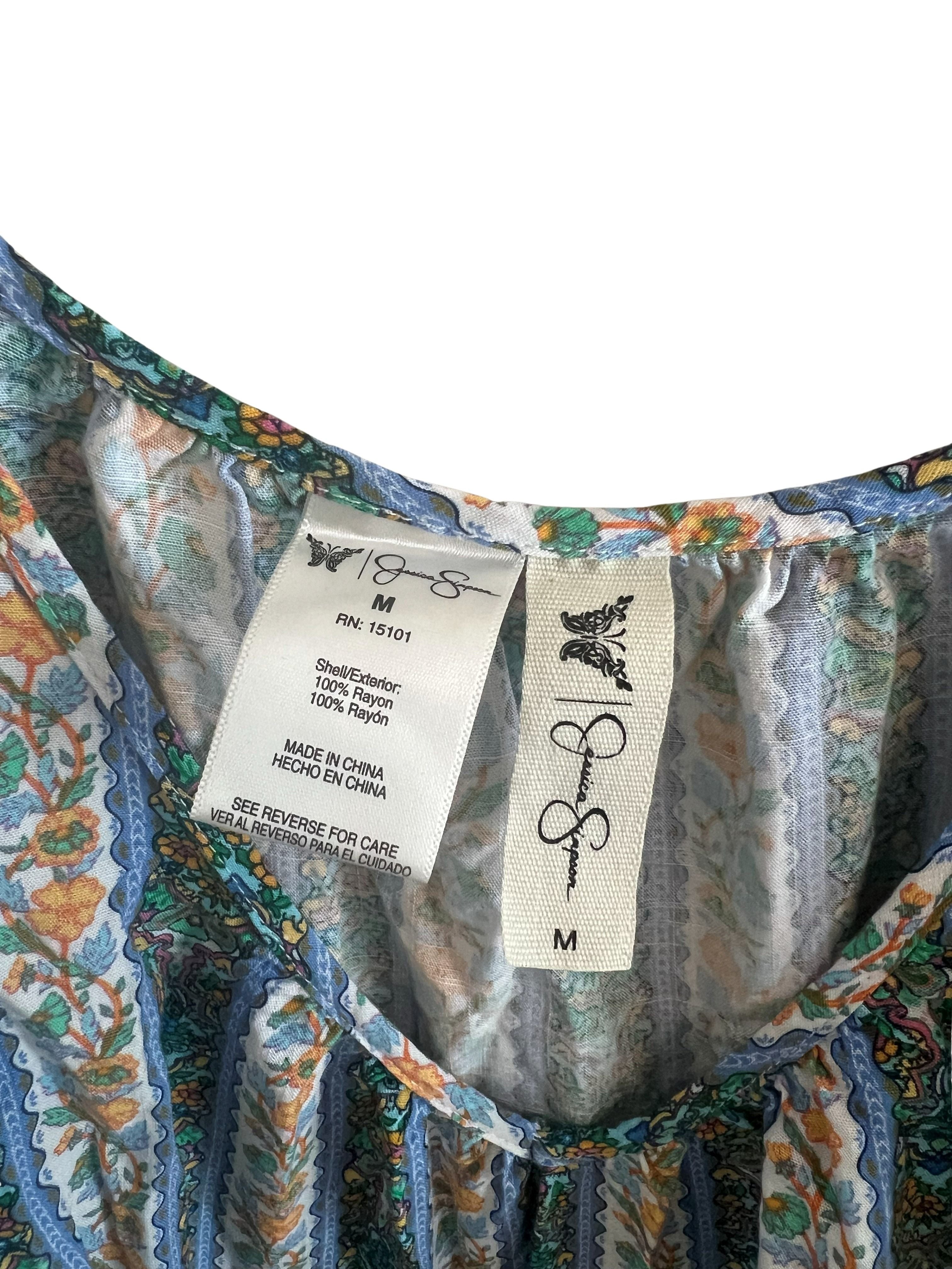 Jessica Simpson Boho Floral Cami Top Size M Rayon Sleeveless