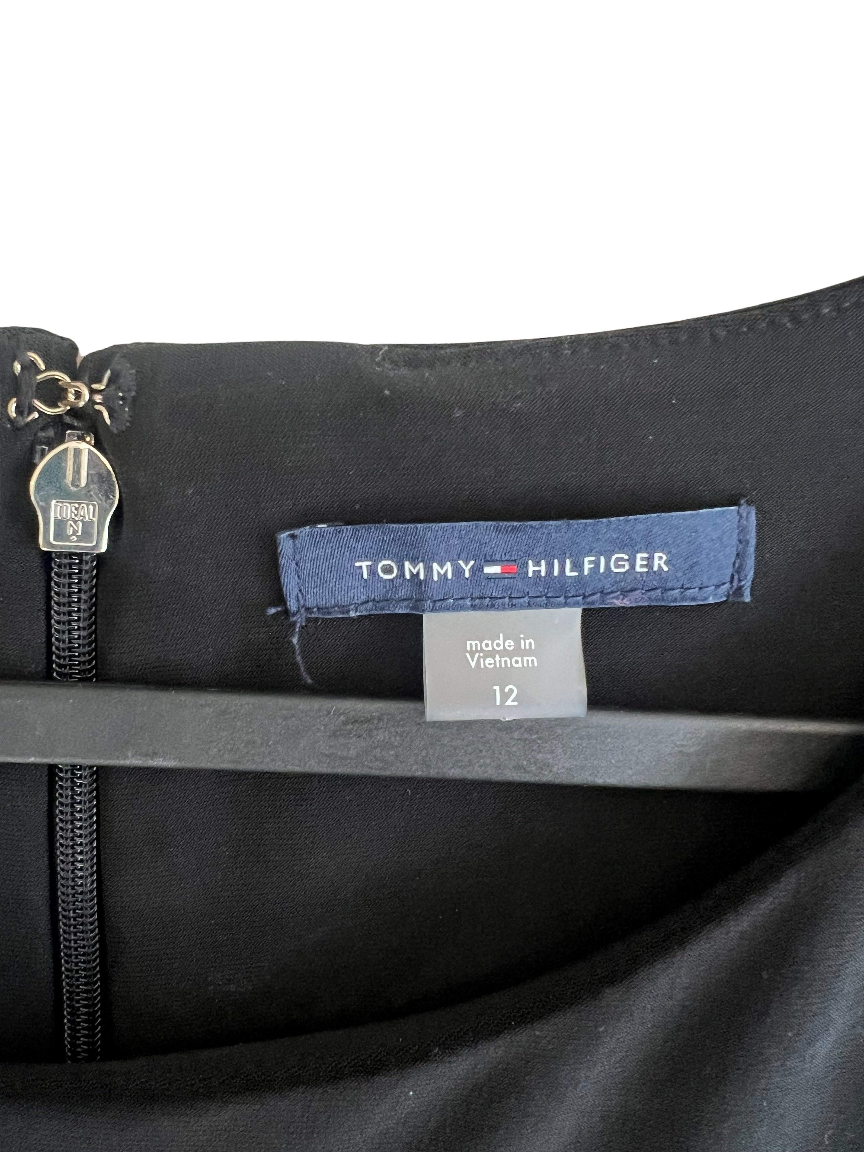 Tommy Hilfiger Black Bell Sleeve Shift Dress Size 12
