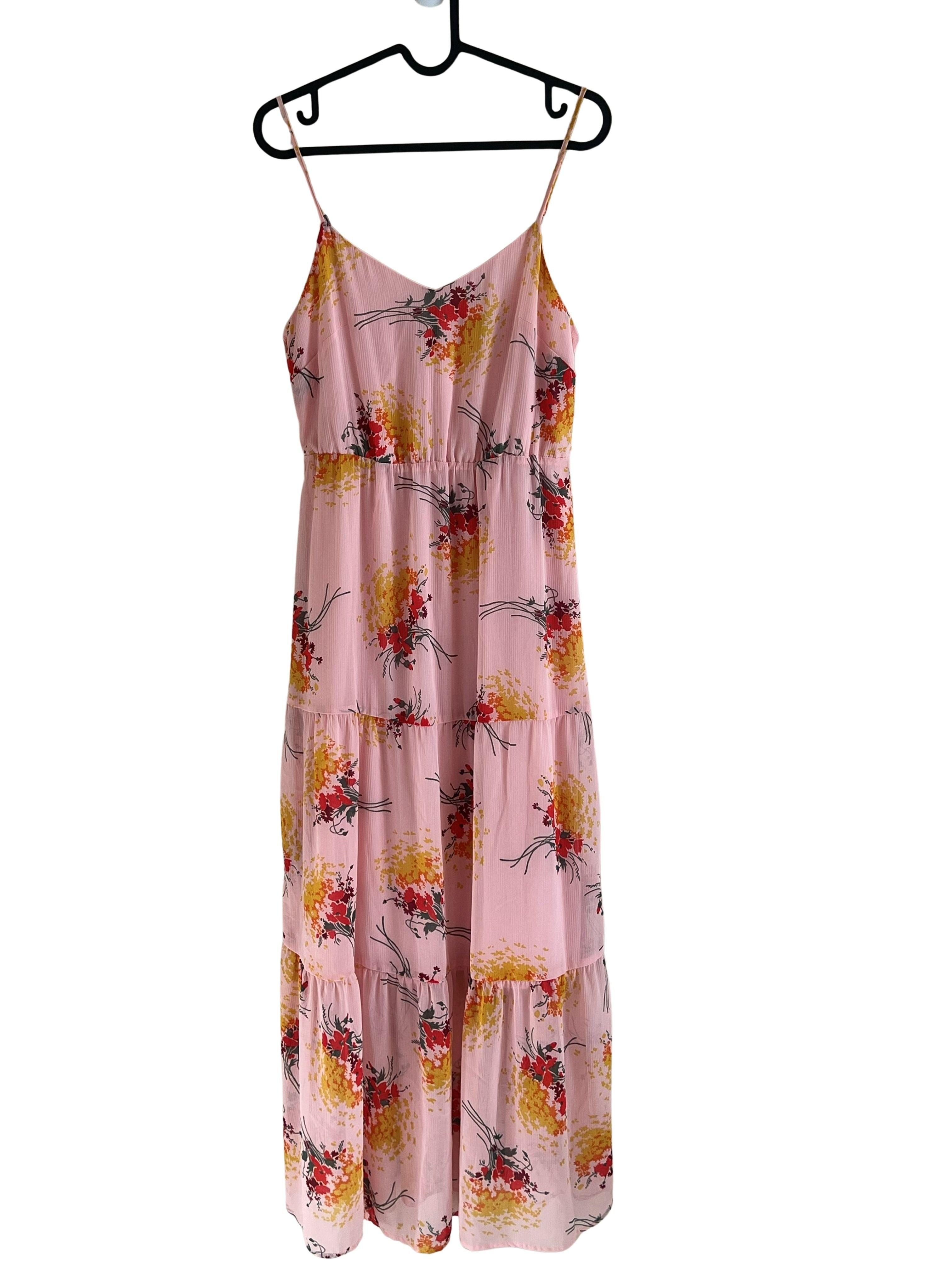 J.Crew Mercantile Pink Floral Tiered Maxi Dress Size 2