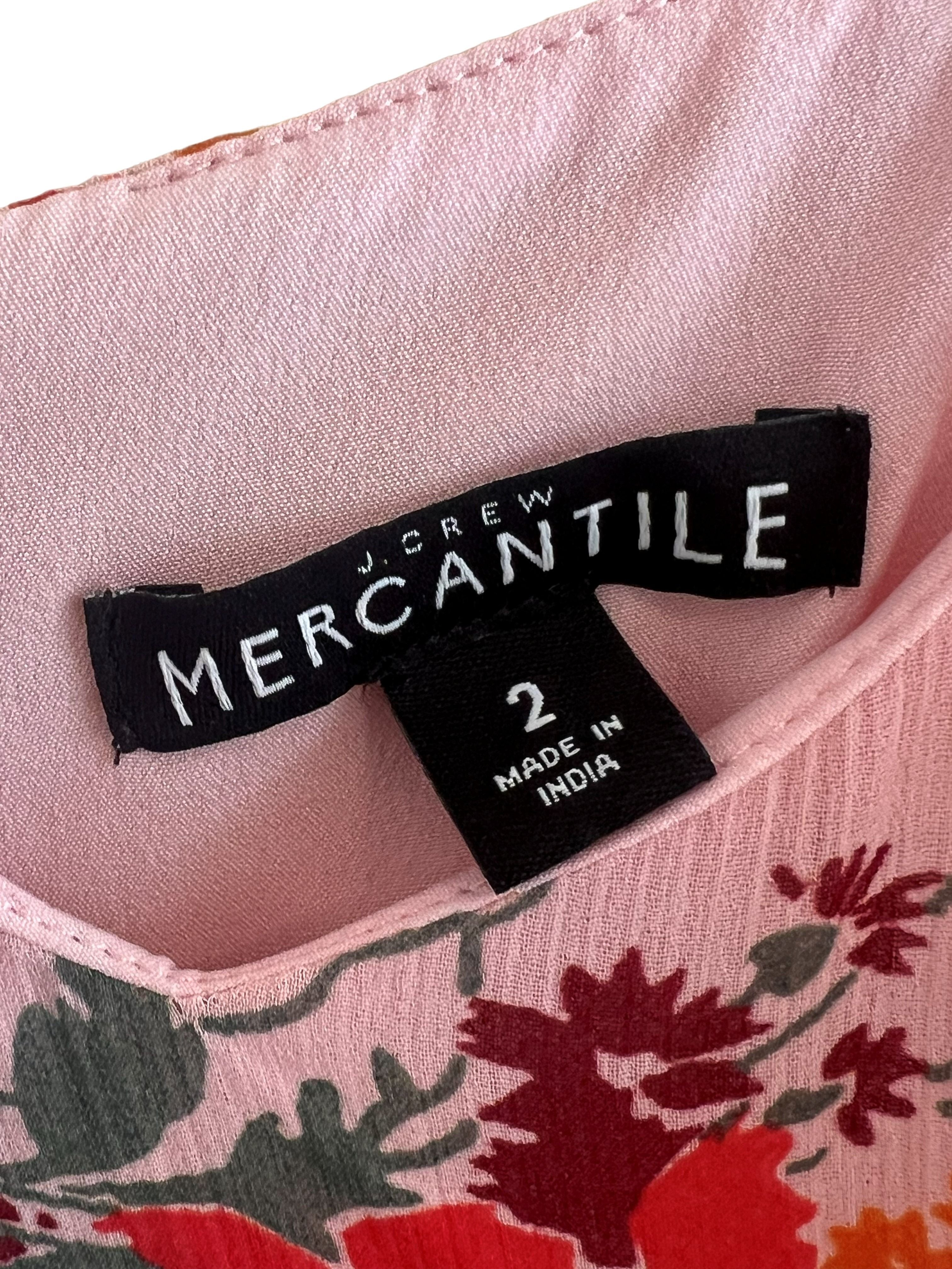 J.Crew Mercantile Pink Floral Tiered Maxi Dress Size 2