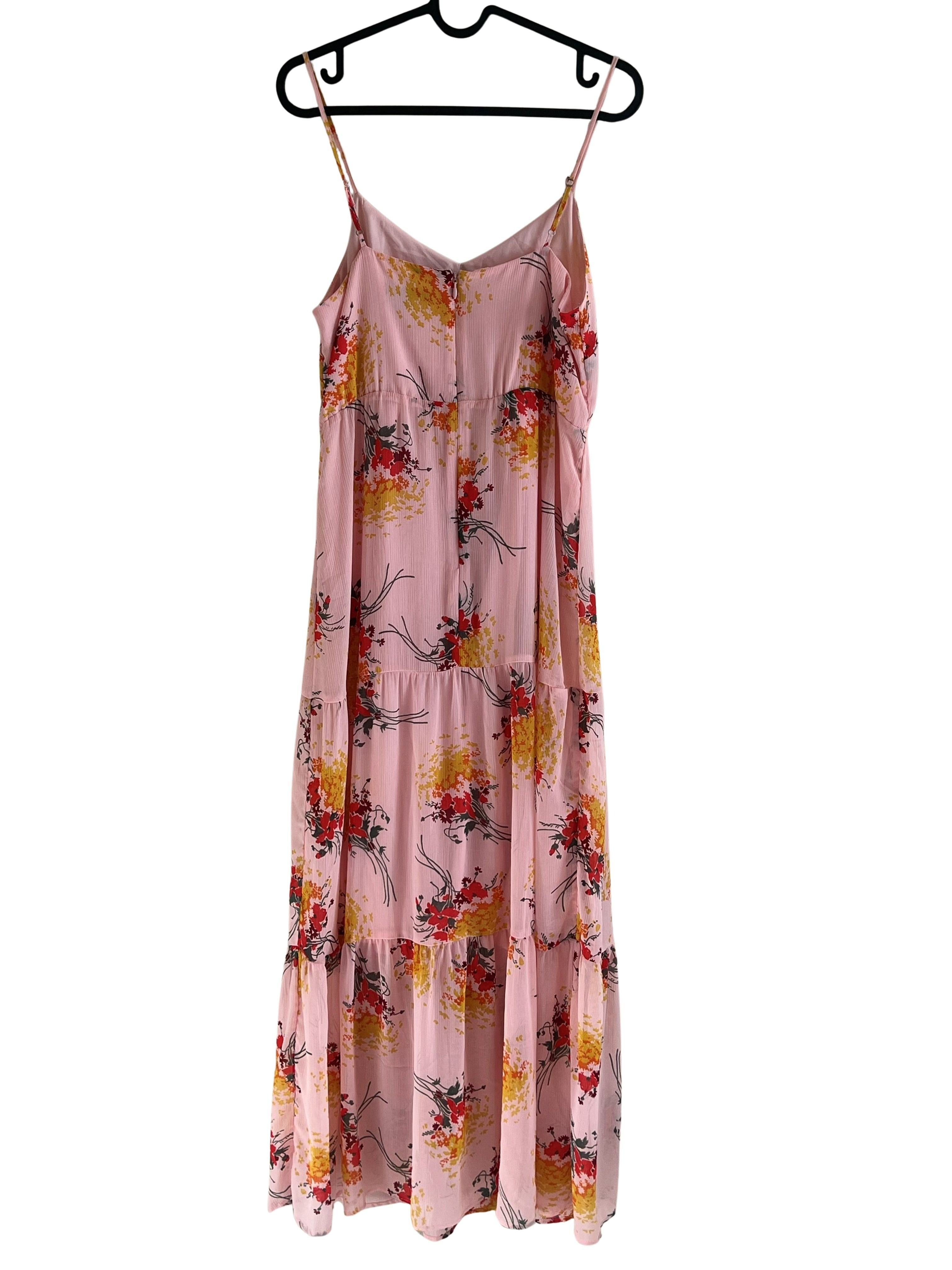 J.Crew Mercantile Pink Floral Tiered Maxi Dress Size 2