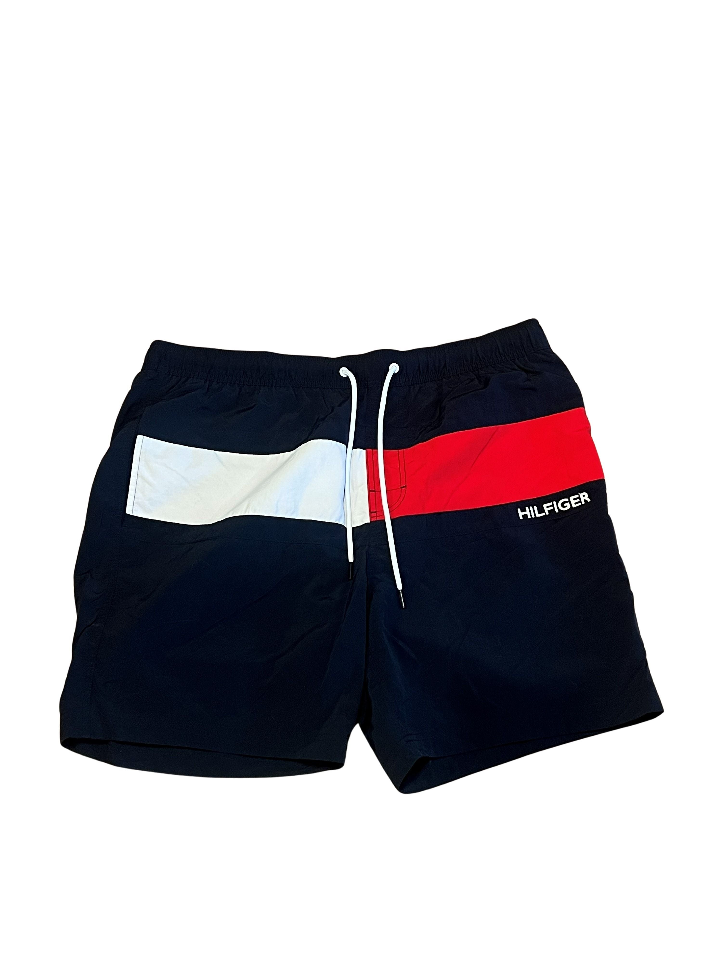 Tommy Hilfiger Men's Swim Trunks Navy Flag Logo Board Shorts