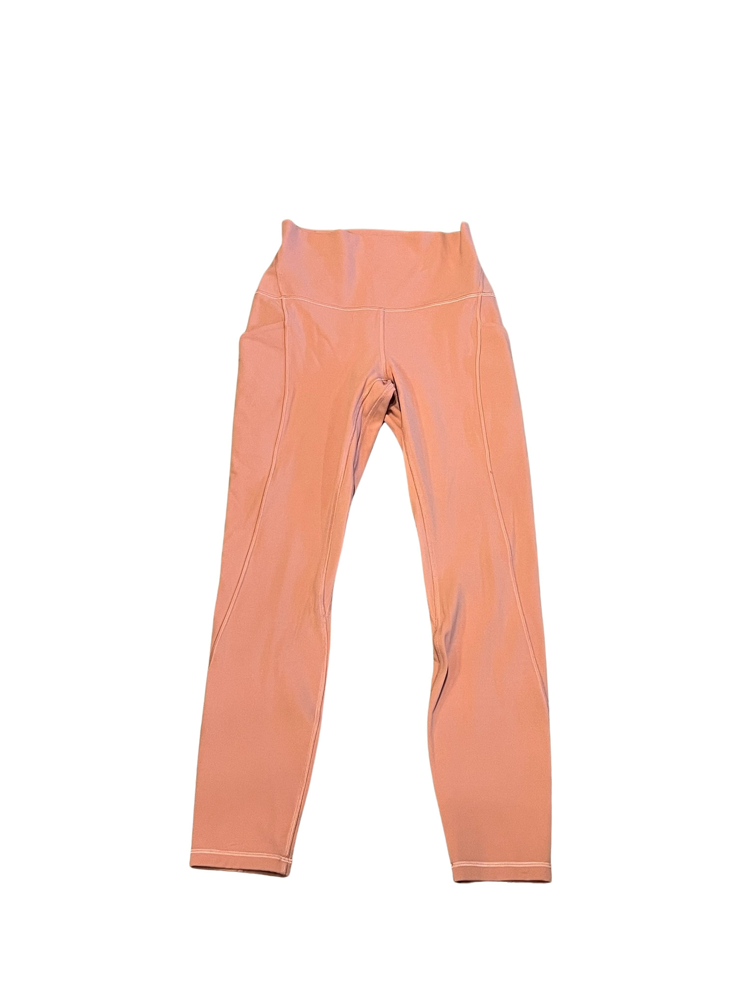 Lululemon Women's High-Rise Pink Leggings with Side Pockets