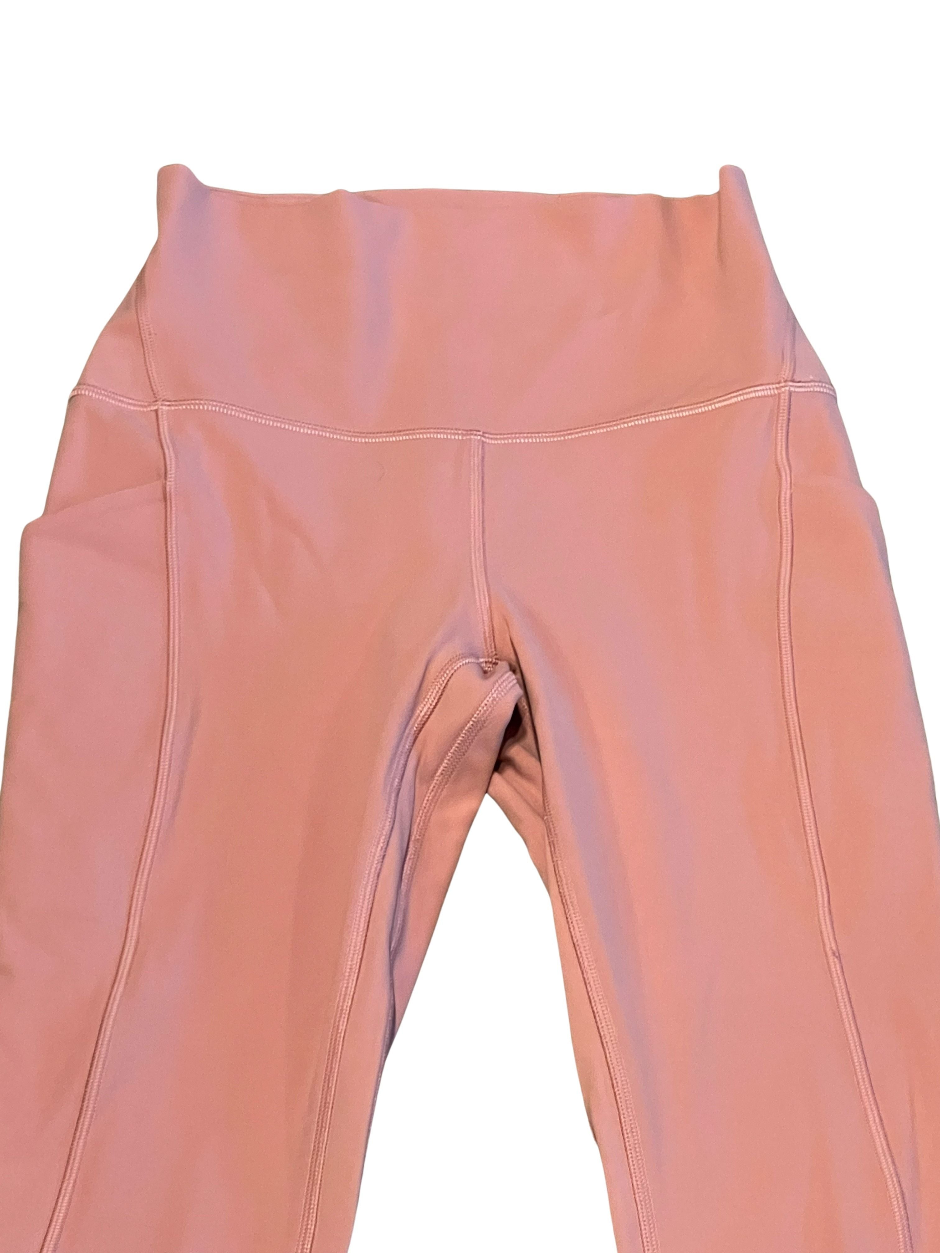 Lululemon Women's High-Rise Pink Leggings with Side Pockets