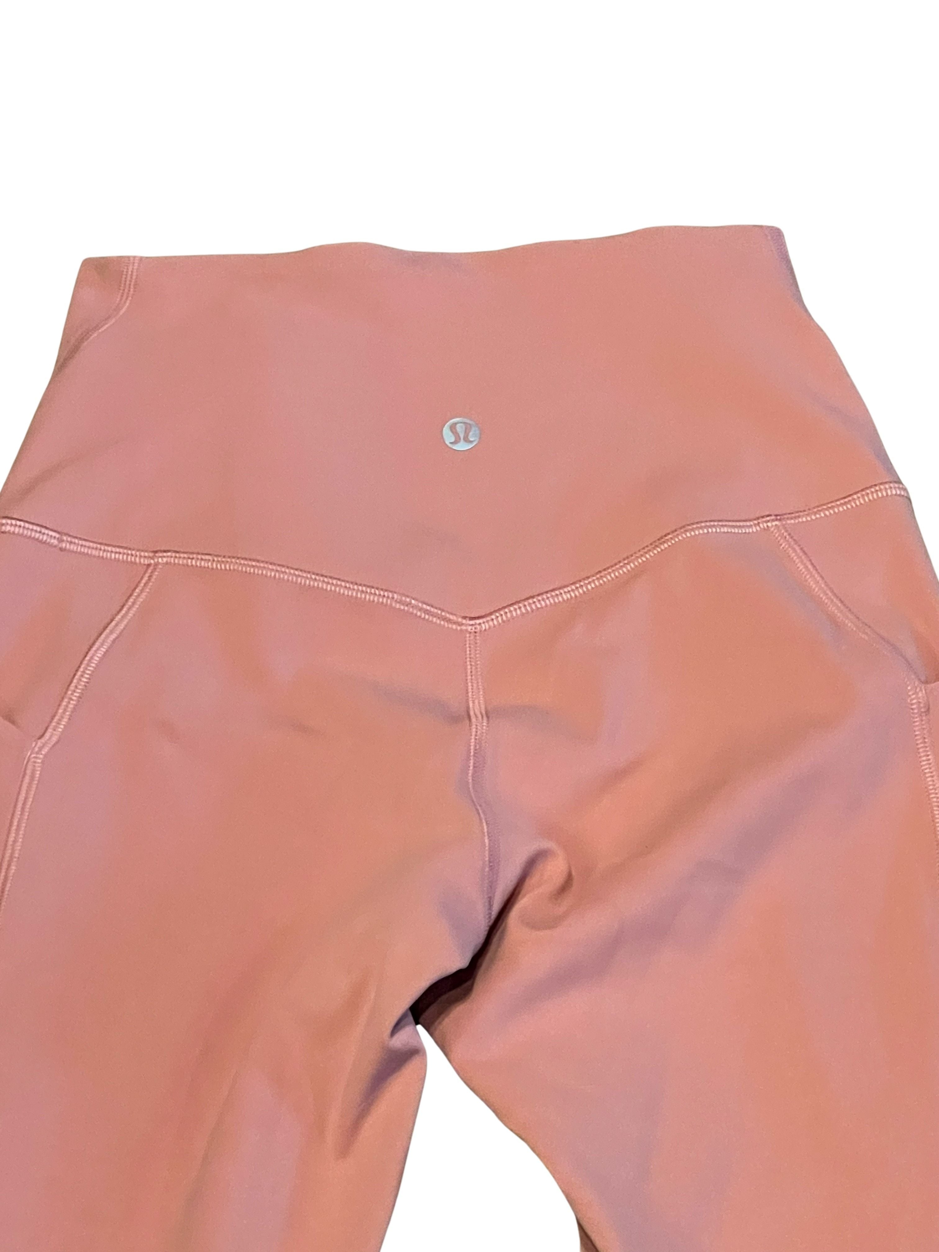 Lululemon Women's High-Rise Pink Leggings with Side Pockets
