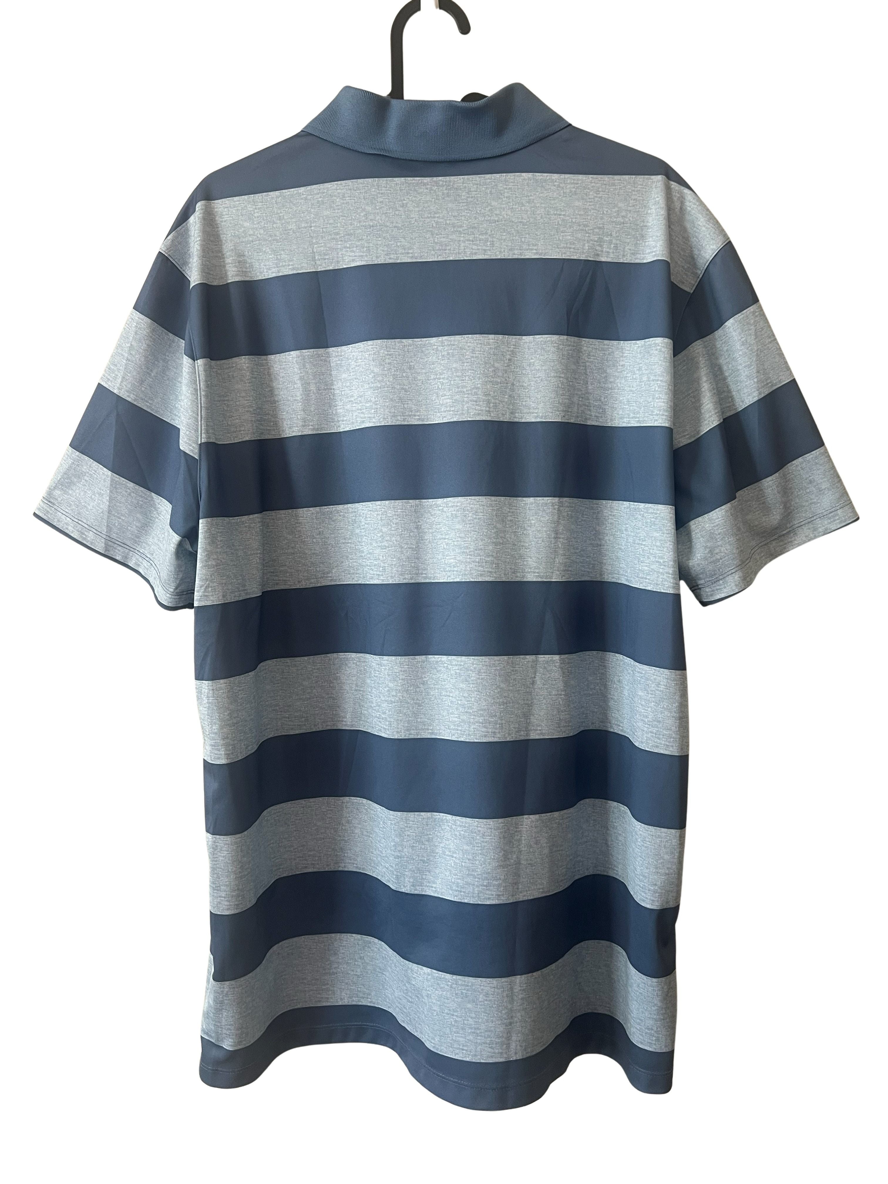 Nike Golf Men's Dri-Fit Striped Polo Shirt Size L Blue Gray