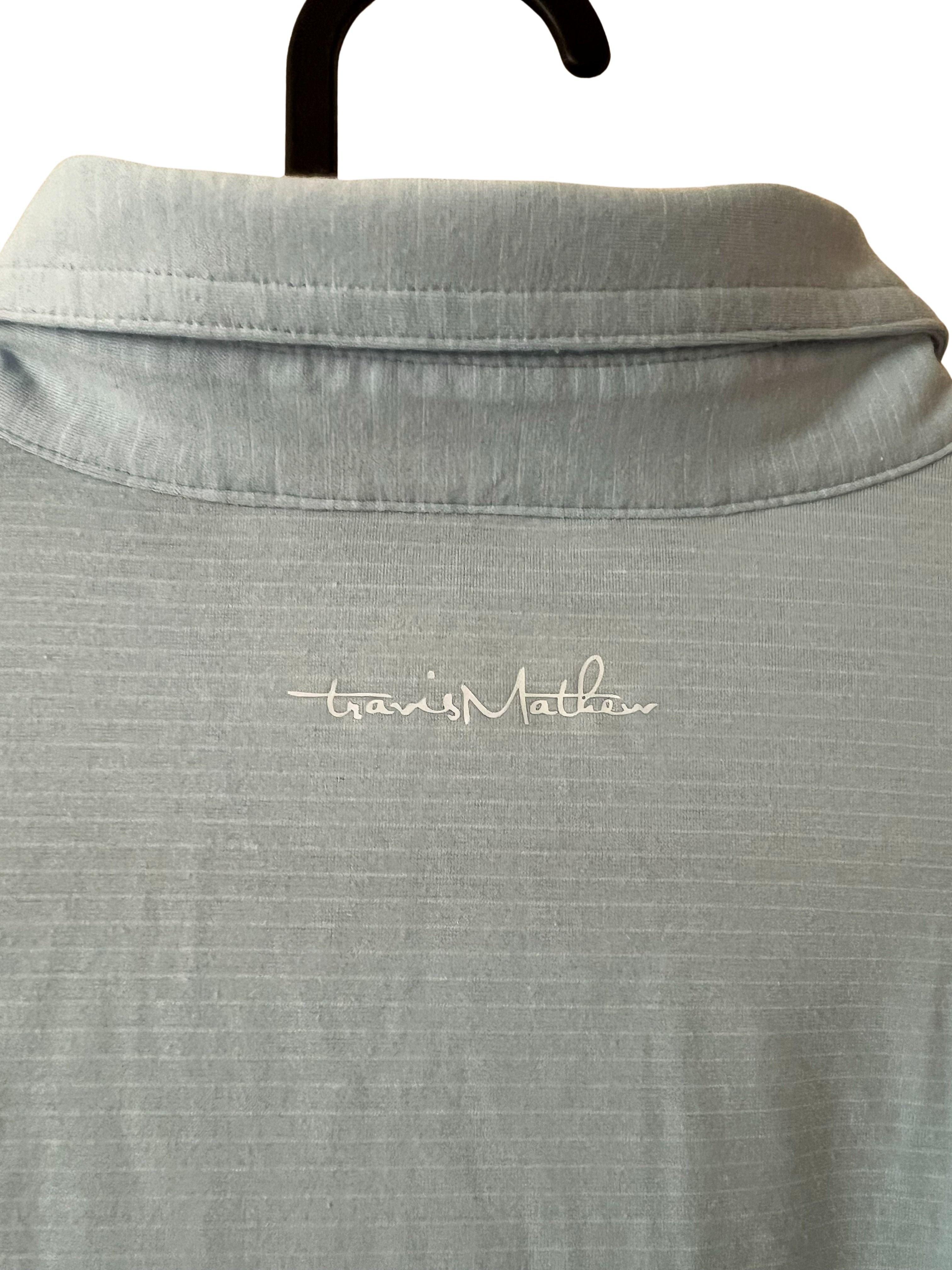 TravisMathew Men's Light Blue Polo Shirt Size L