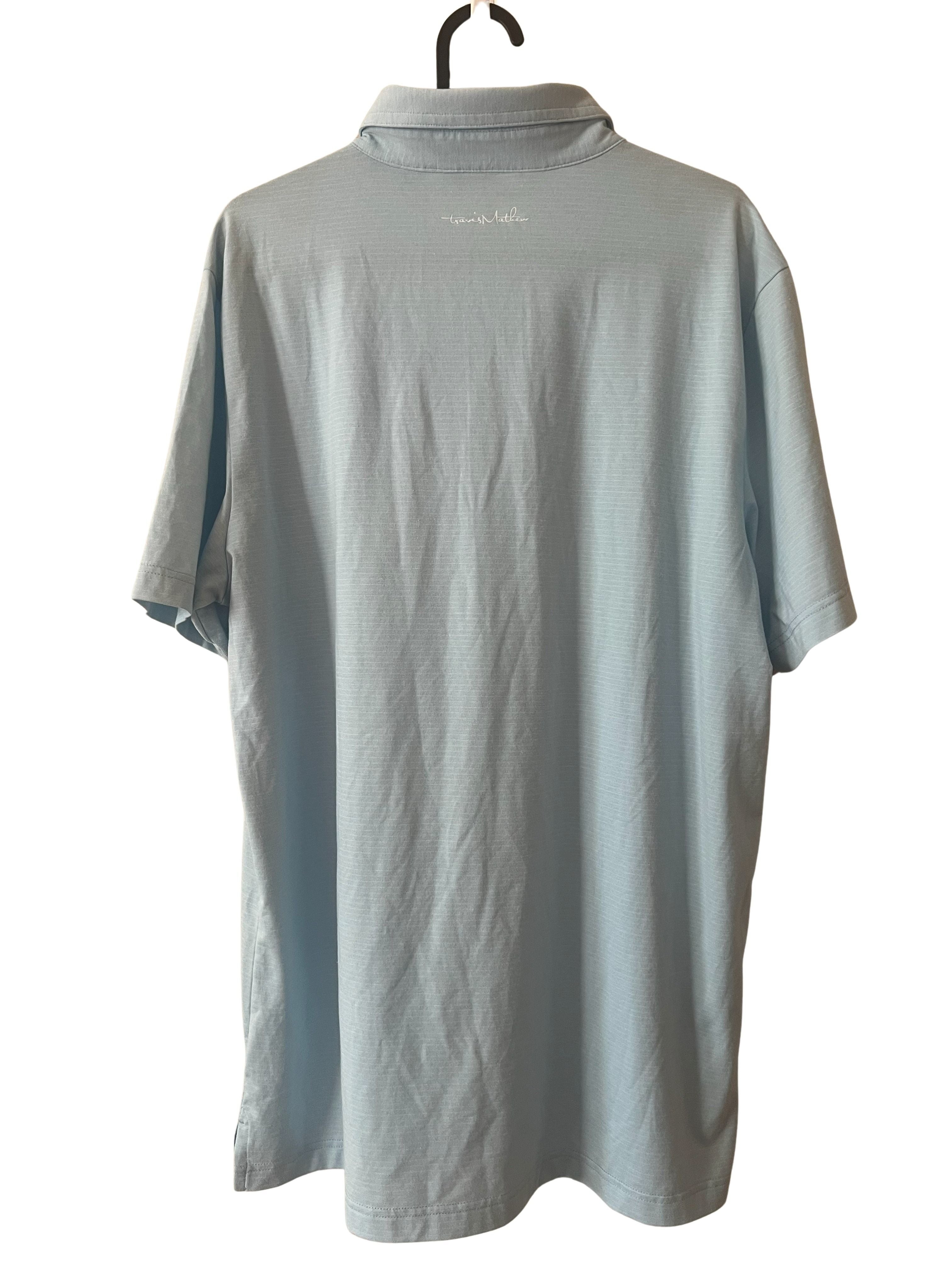 TravisMathew Men's Light Blue Polo Shirt Size L