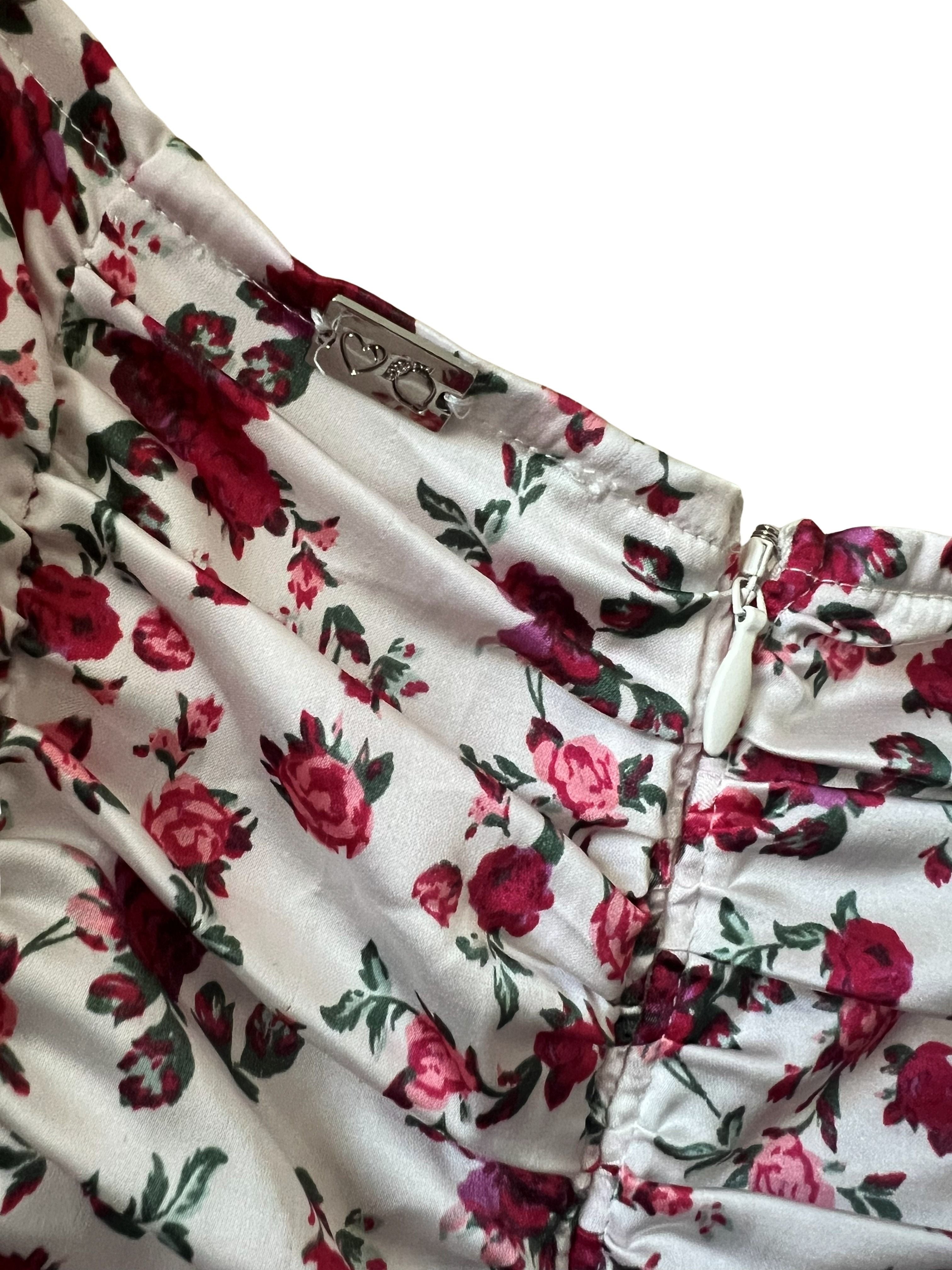 For Love & Lemons Floral Ruched Mini Dress Size S