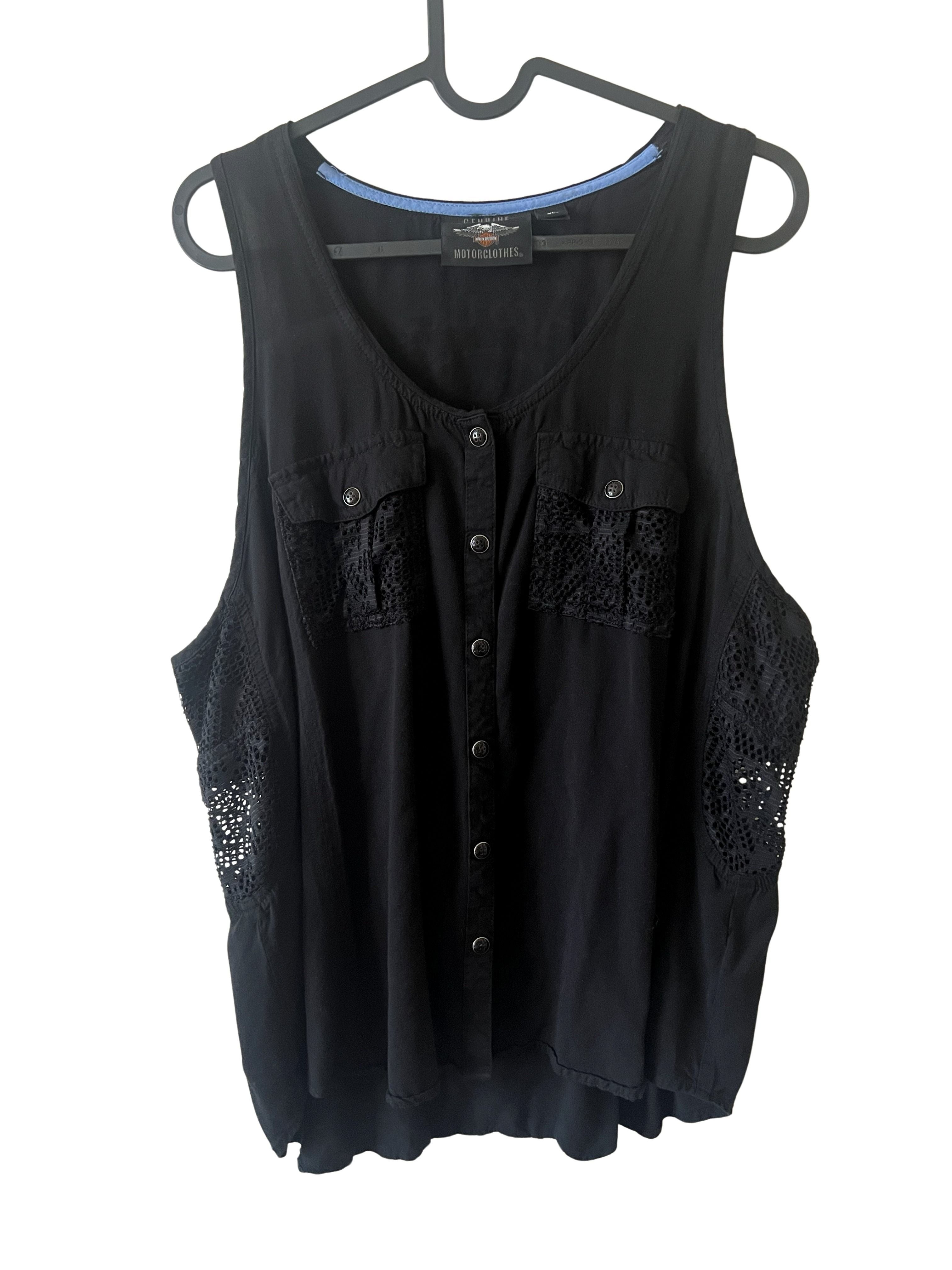 Harley-Davidson Motorclothes Black Crochet Panel Tank Top
