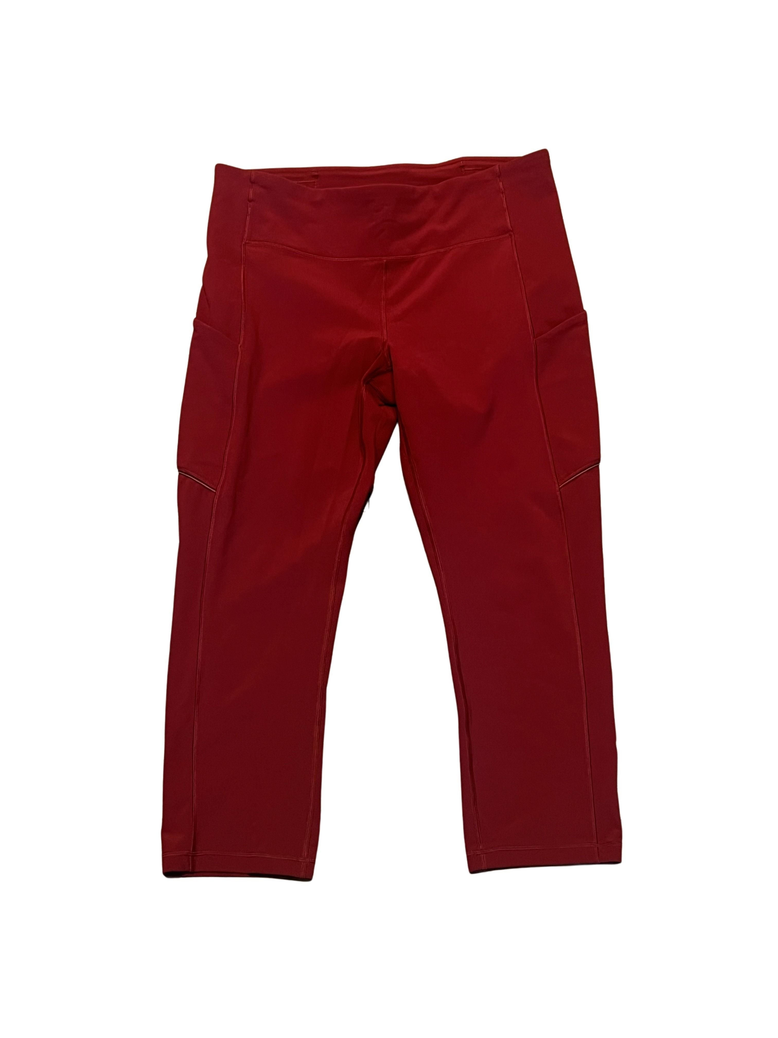 Lululemon Maroon Cropped Leggings with Side Pockets