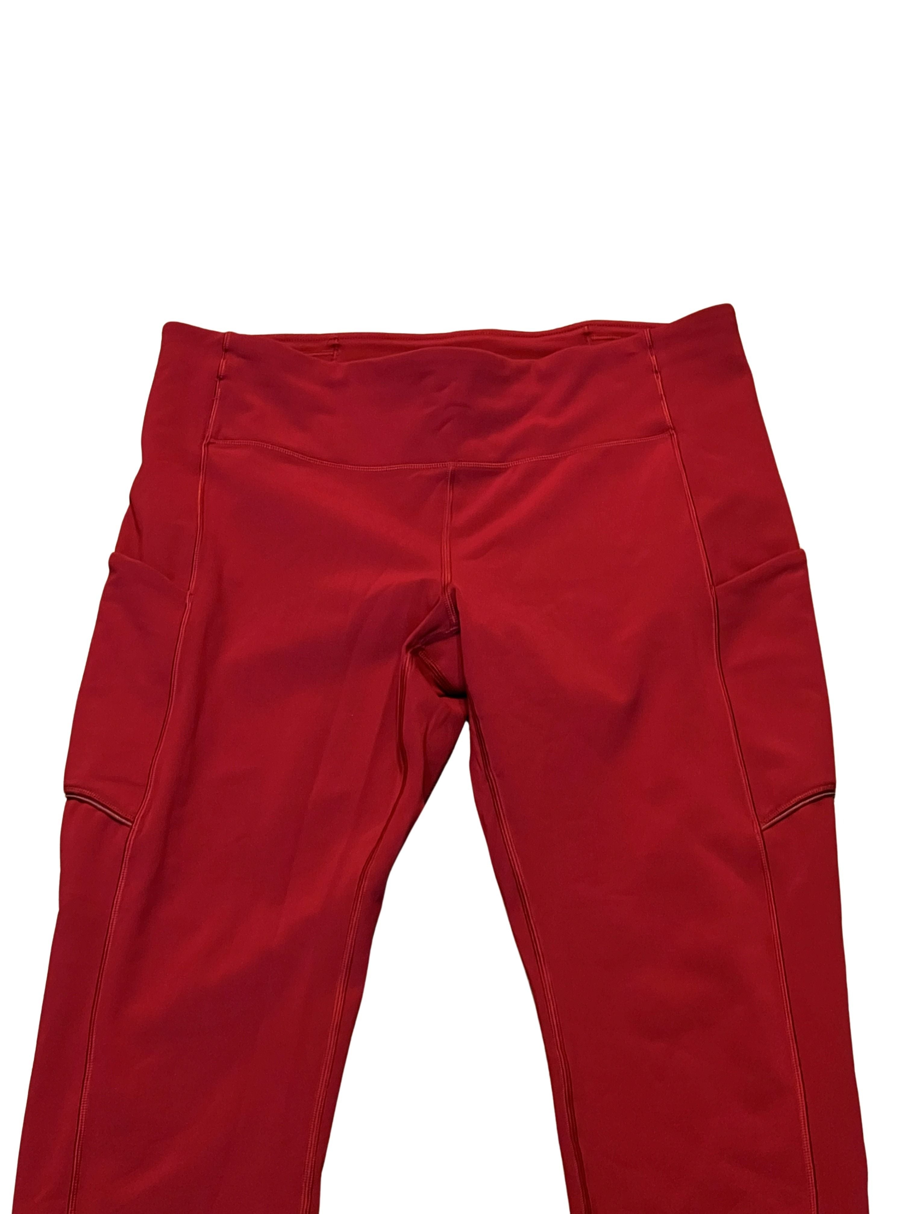 Lululemon Maroon Cropped Leggings with Side Pockets