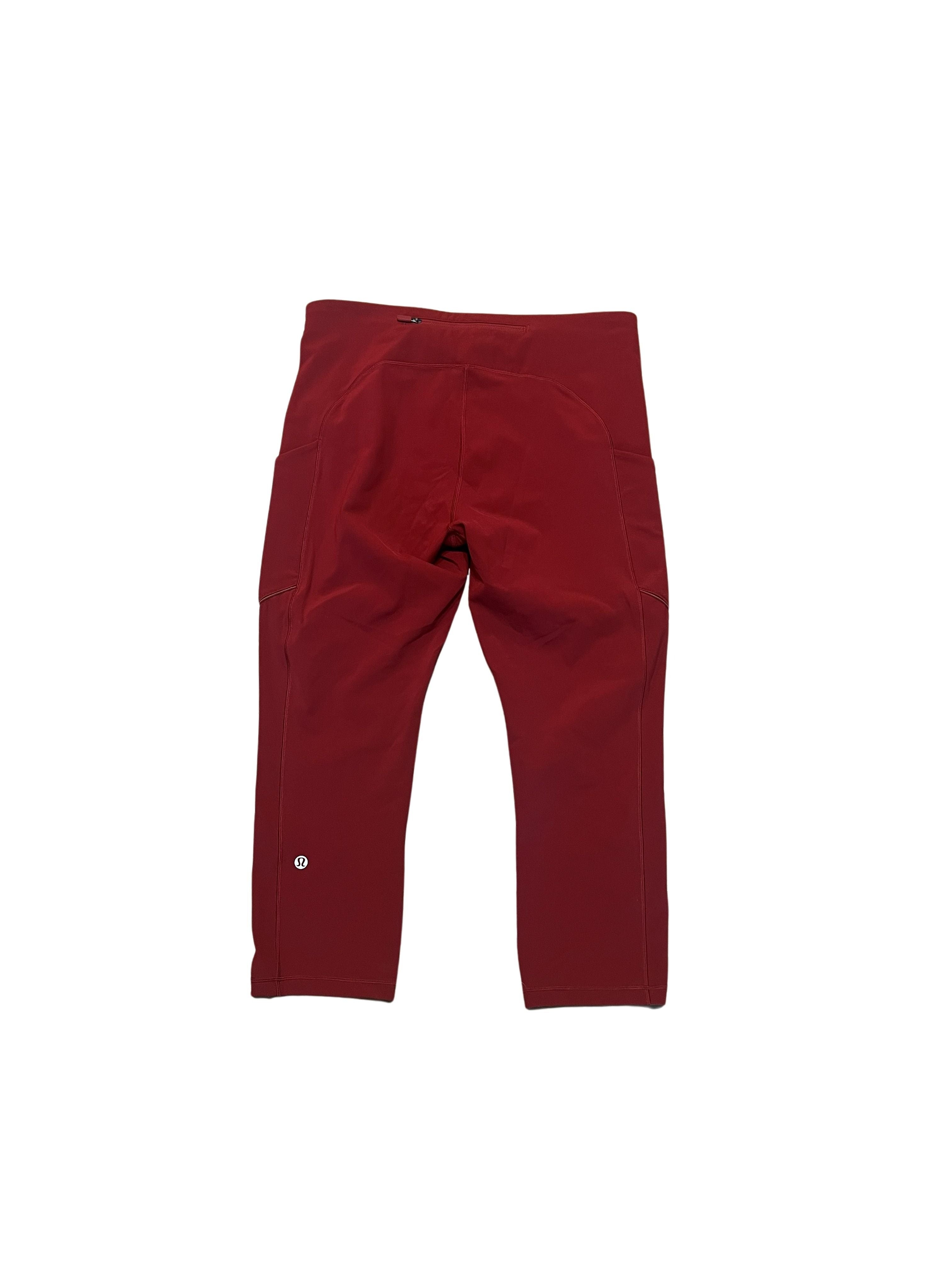 Lululemon Maroon Cropped Leggings with Side Pockets