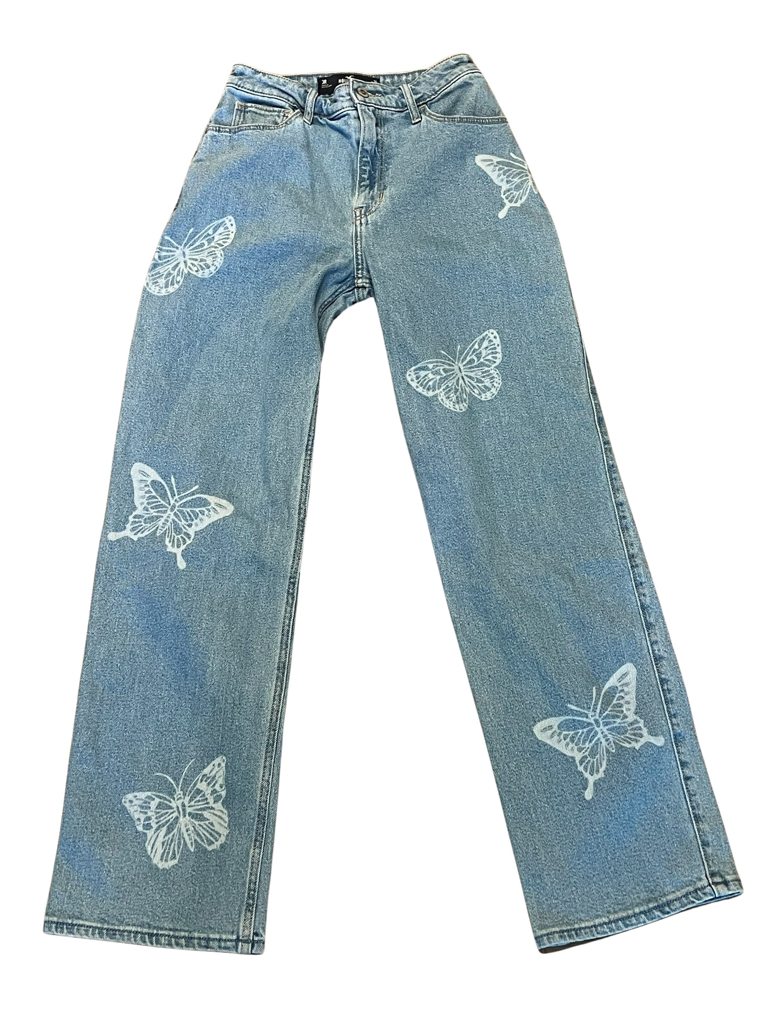 Hollister Ultra High-Rise Dad Jeans w/ Butterfly Print - W26 L31