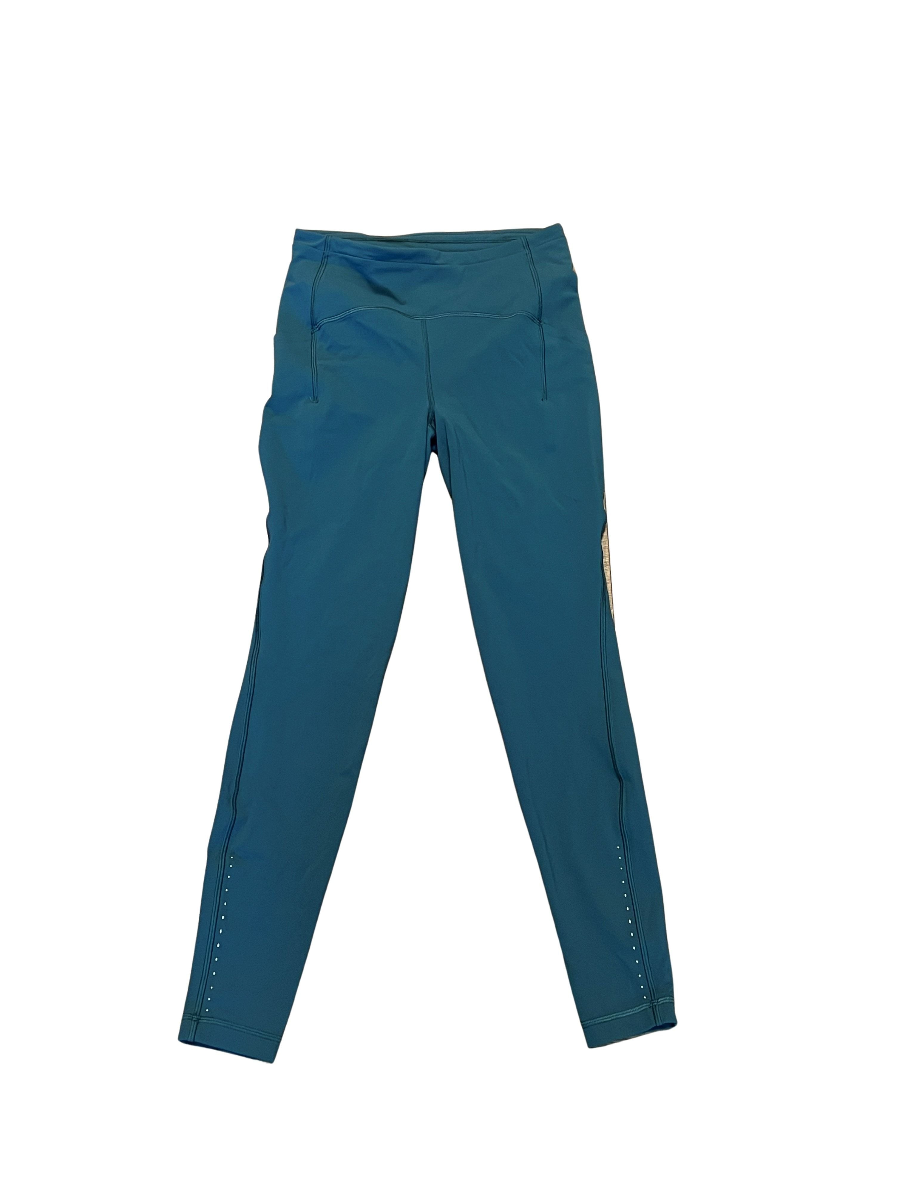 Lululemon Teal High-Waisted Leggings with Side Pockets
