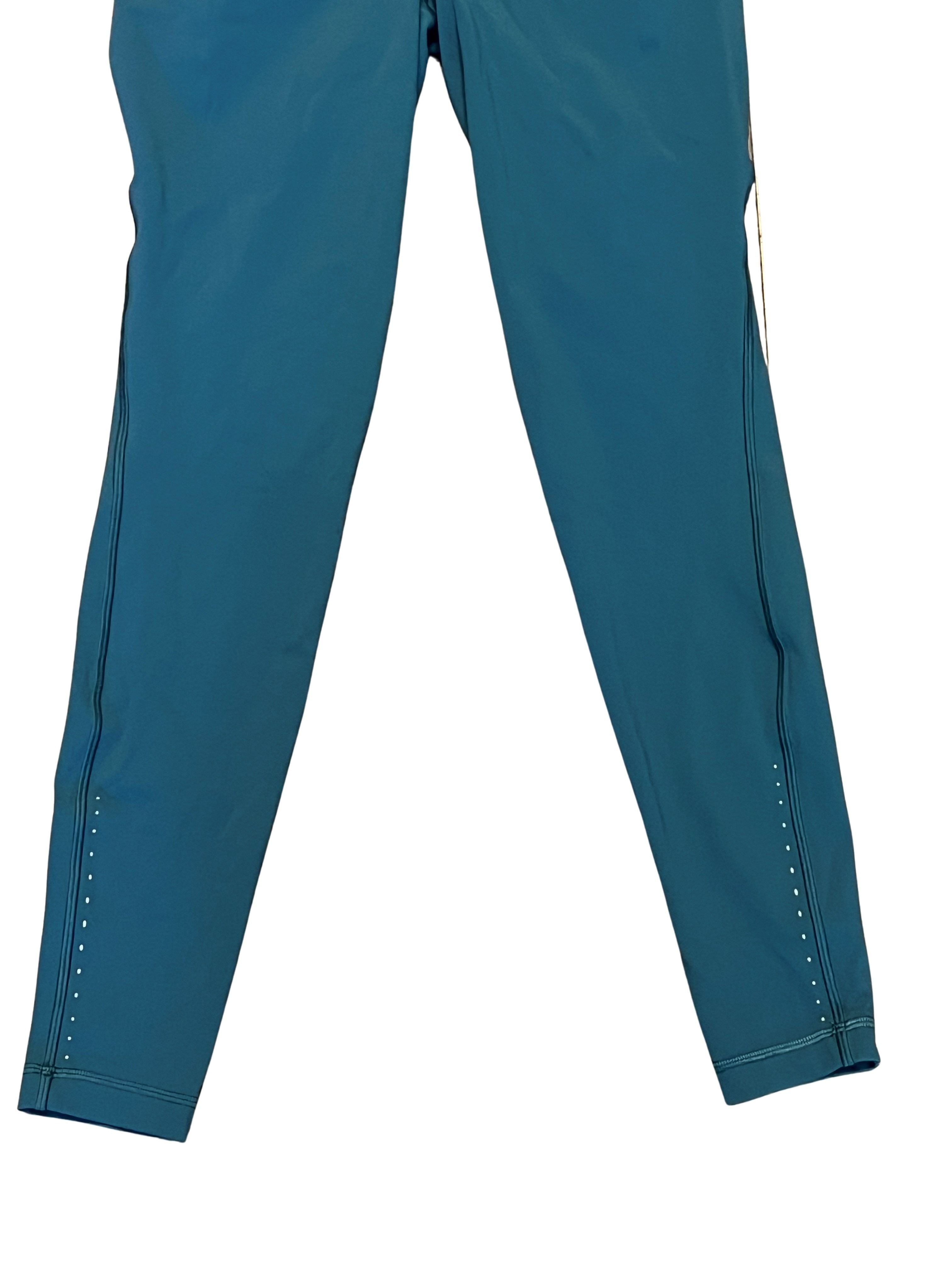 Lululemon Teal High-Waisted Leggings with Side Pockets