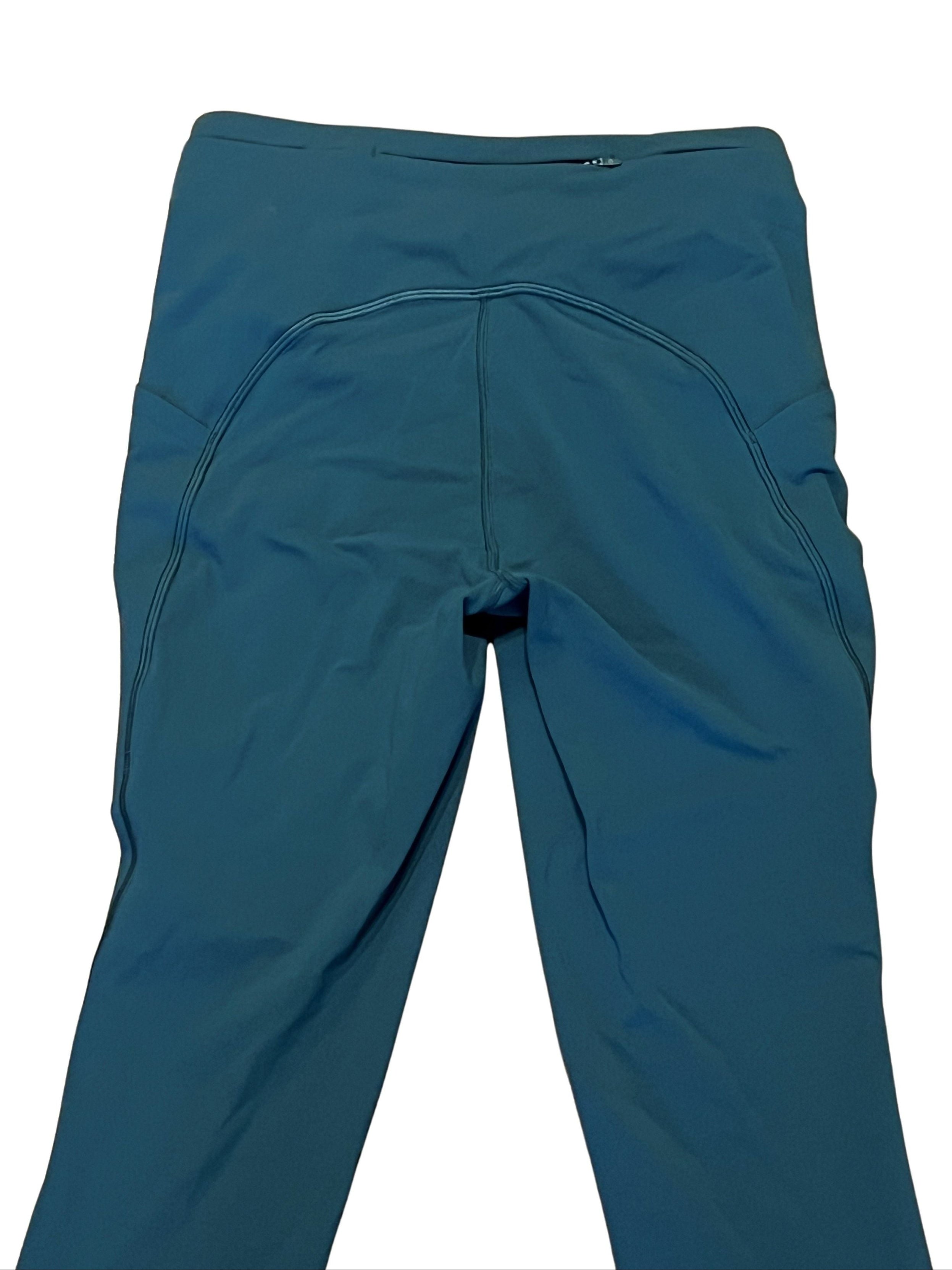 Lululemon Teal High-Waisted Leggings with Side Pockets