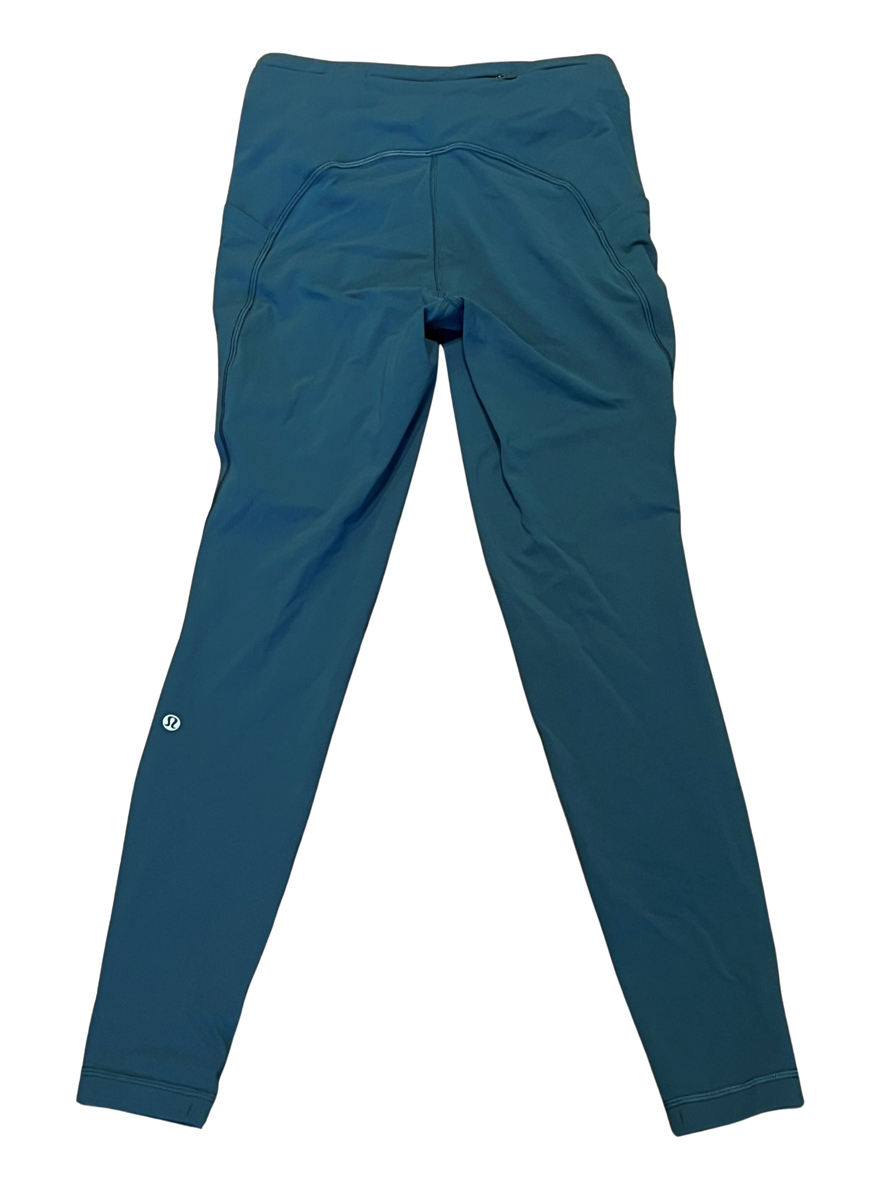 Lululemon Teal High-Waisted Leggings with Side Pockets