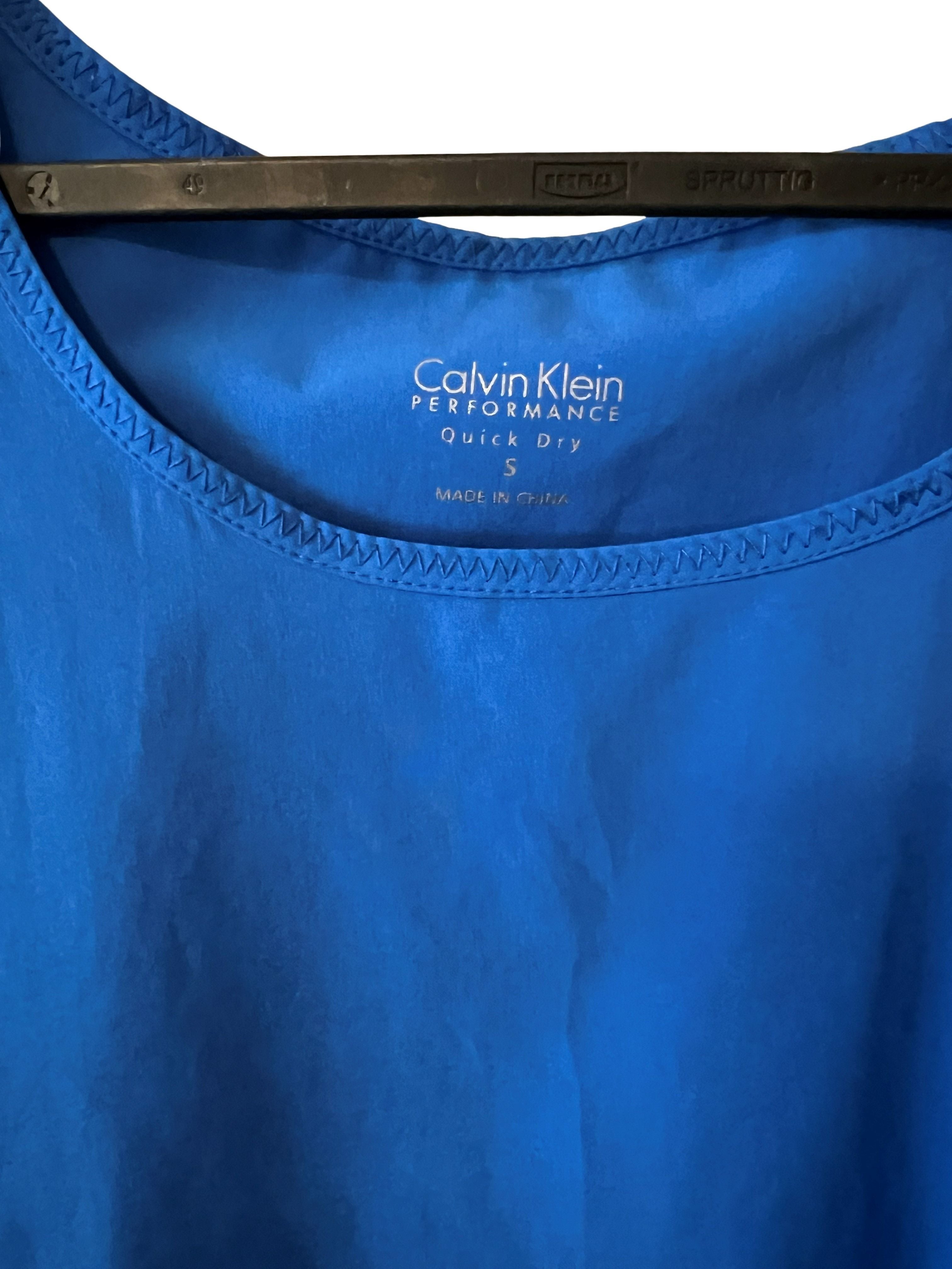 Calvin Klein Performance Quick Dry Racerback Tank Top Size S Blue