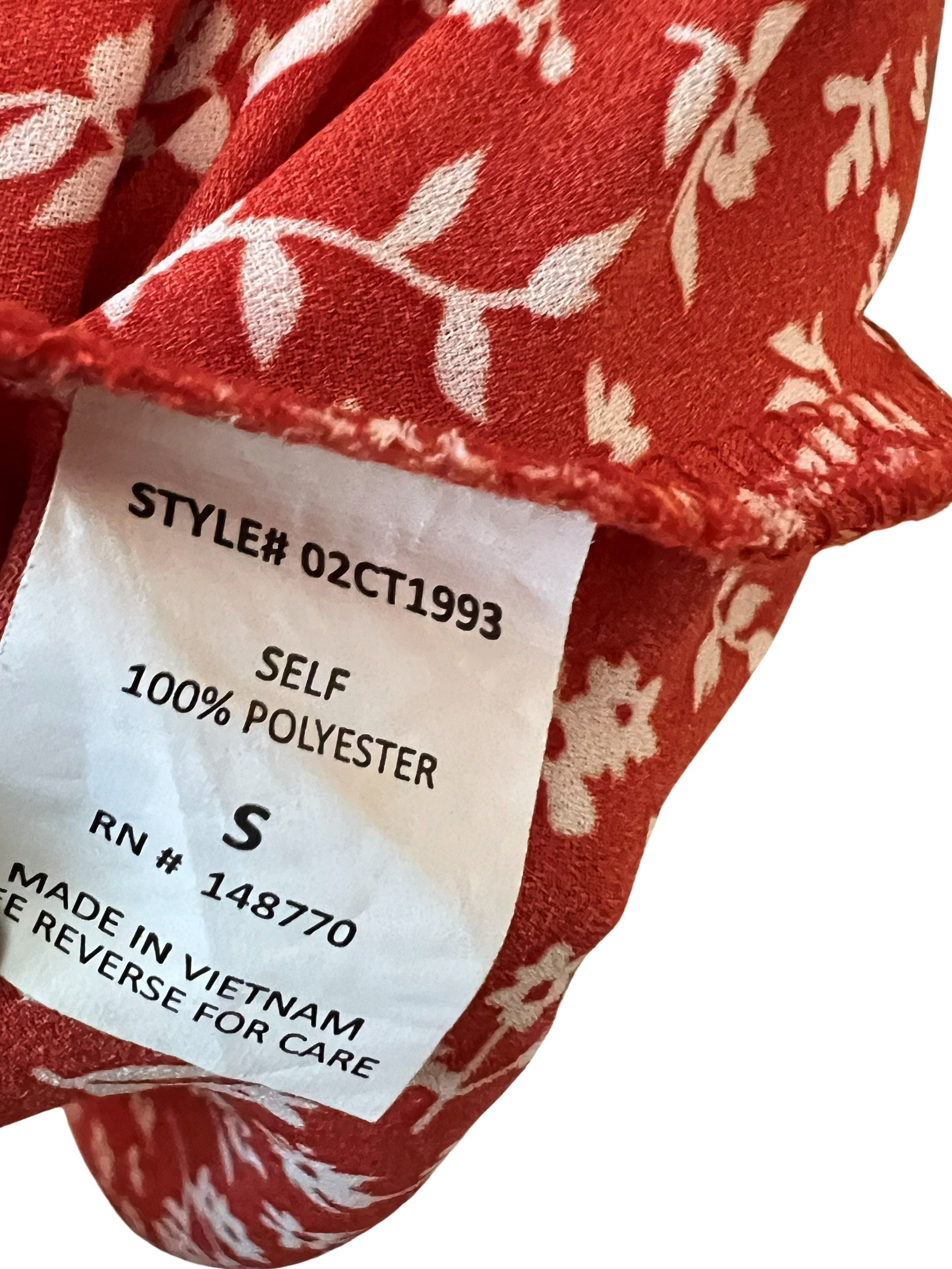 Sienna Sky Red Floral Peplum Blouse Women's Size S