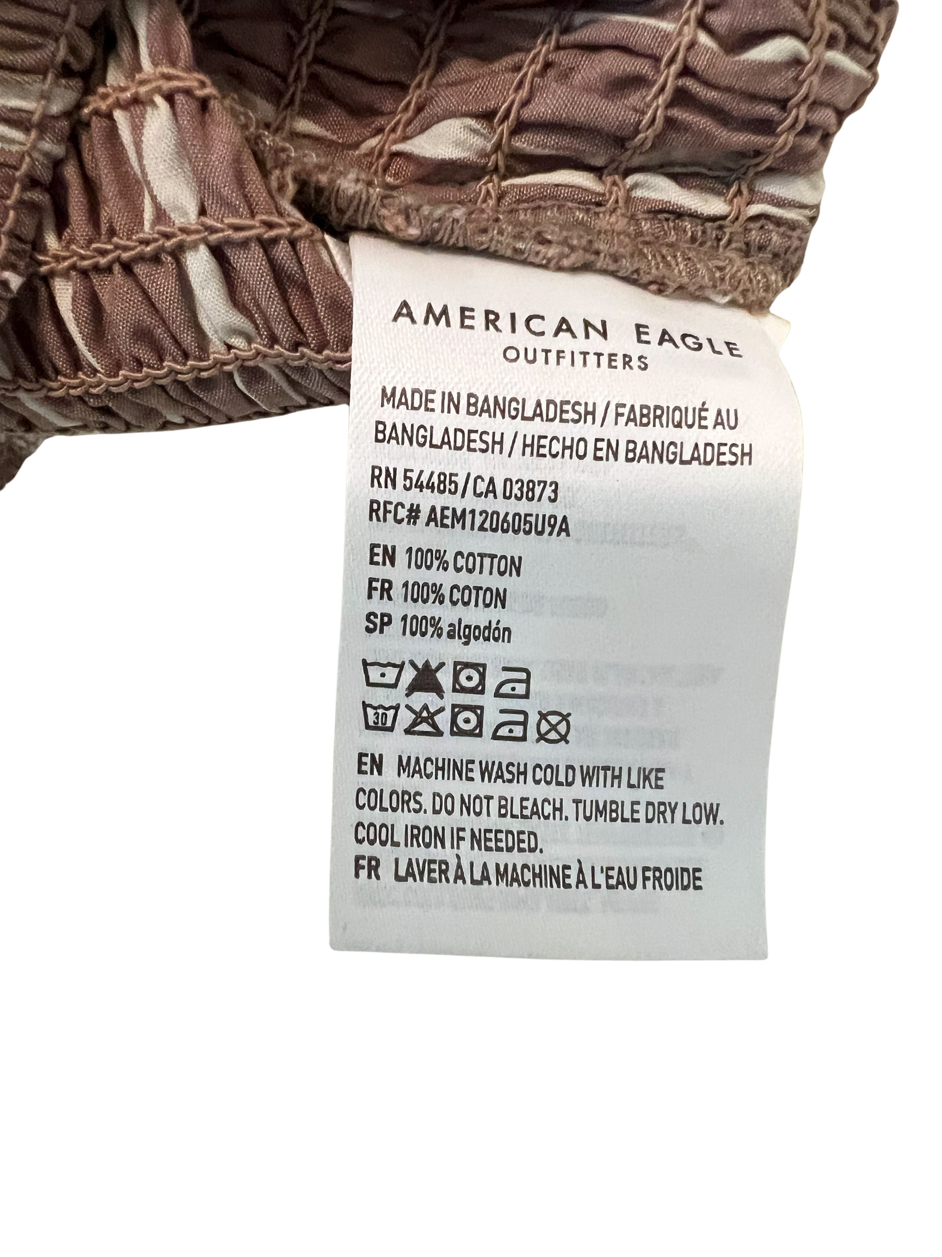 American Eagle AE Lounge Smocked Cropped Cami Top Size S
