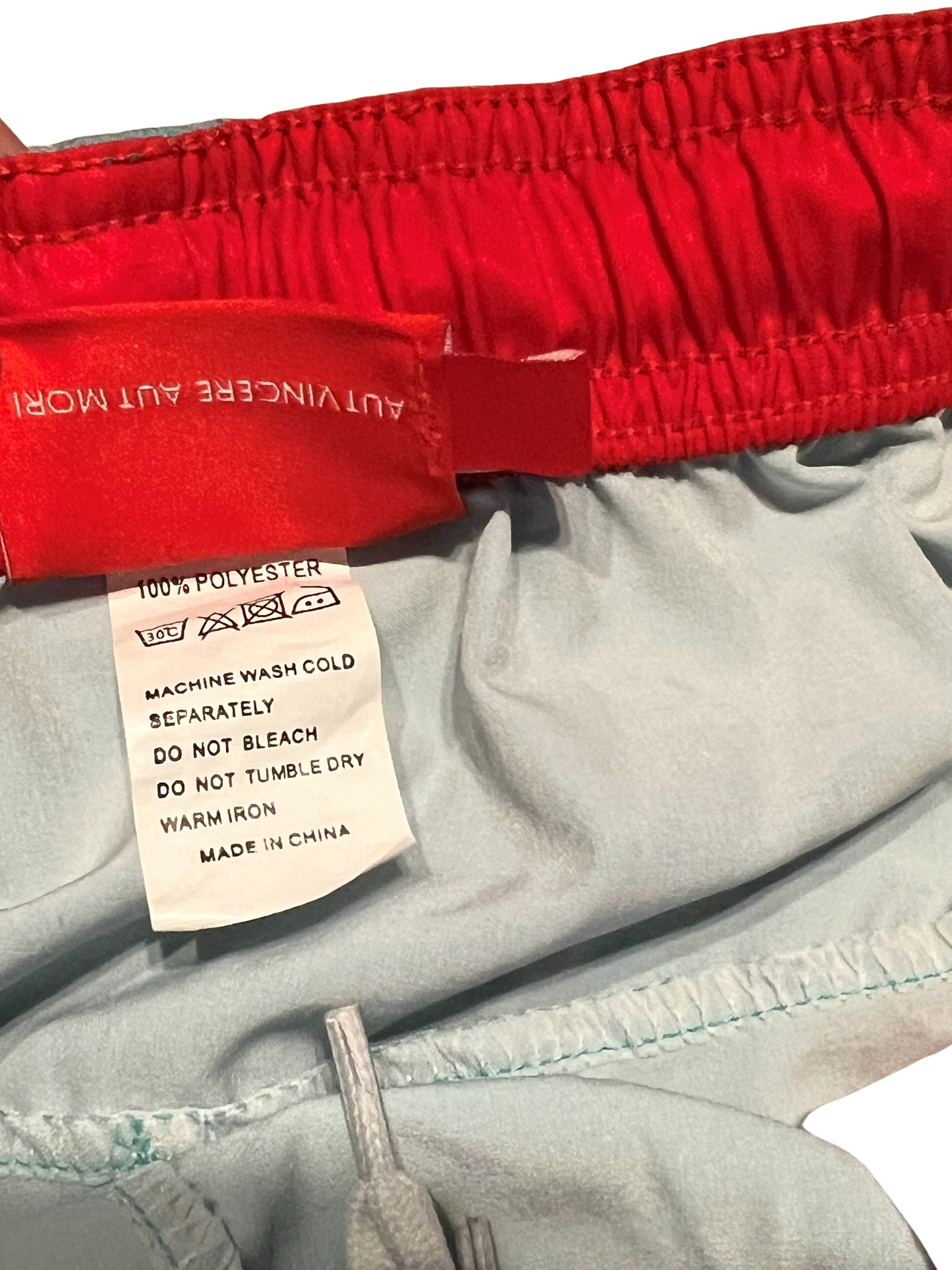 GUNN Athletic Men's XL Teal Ombre Shorts with Red Trim