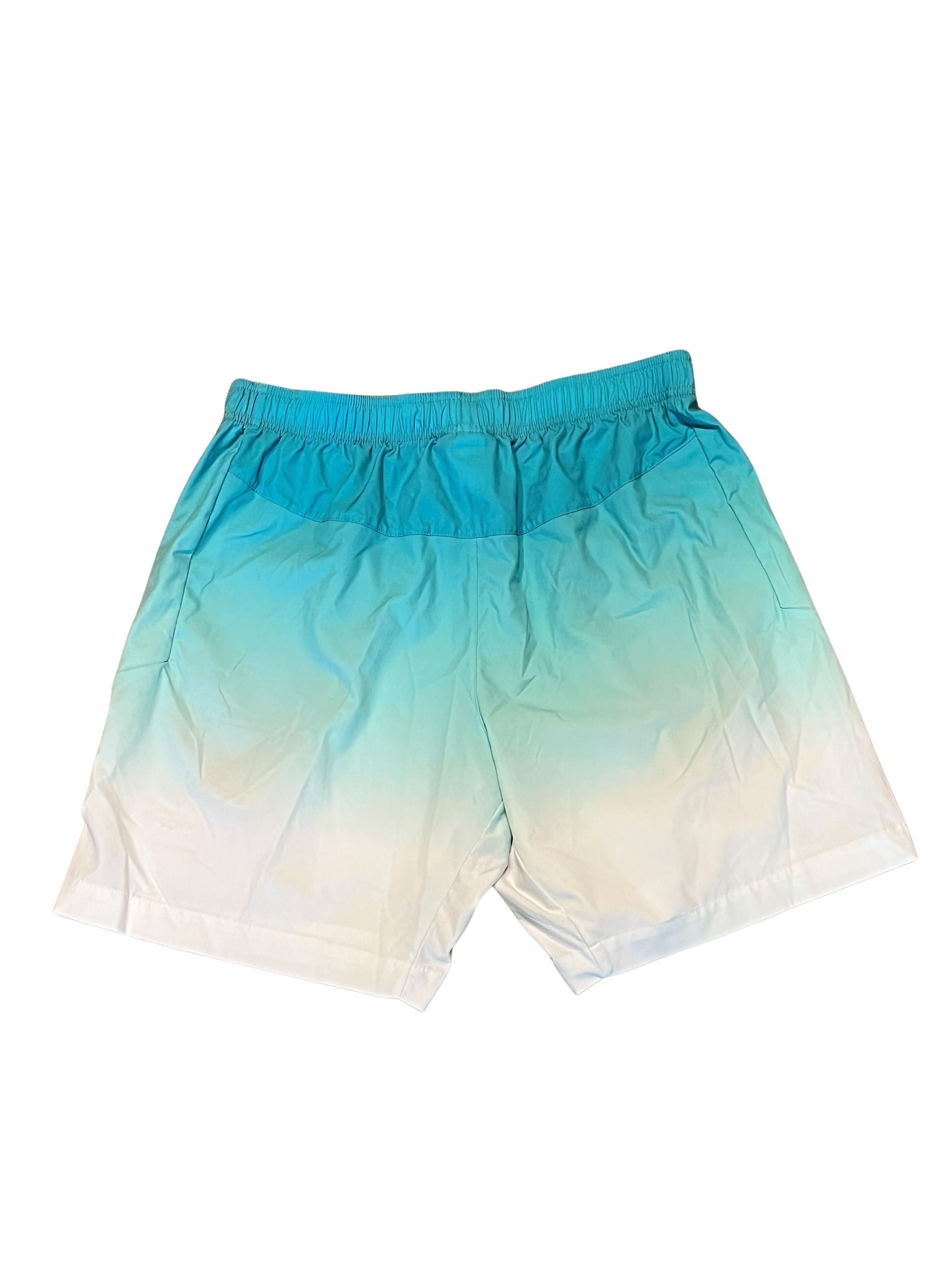 GUNN Athletic Men's XL Teal Ombre Shorts with Red Trim