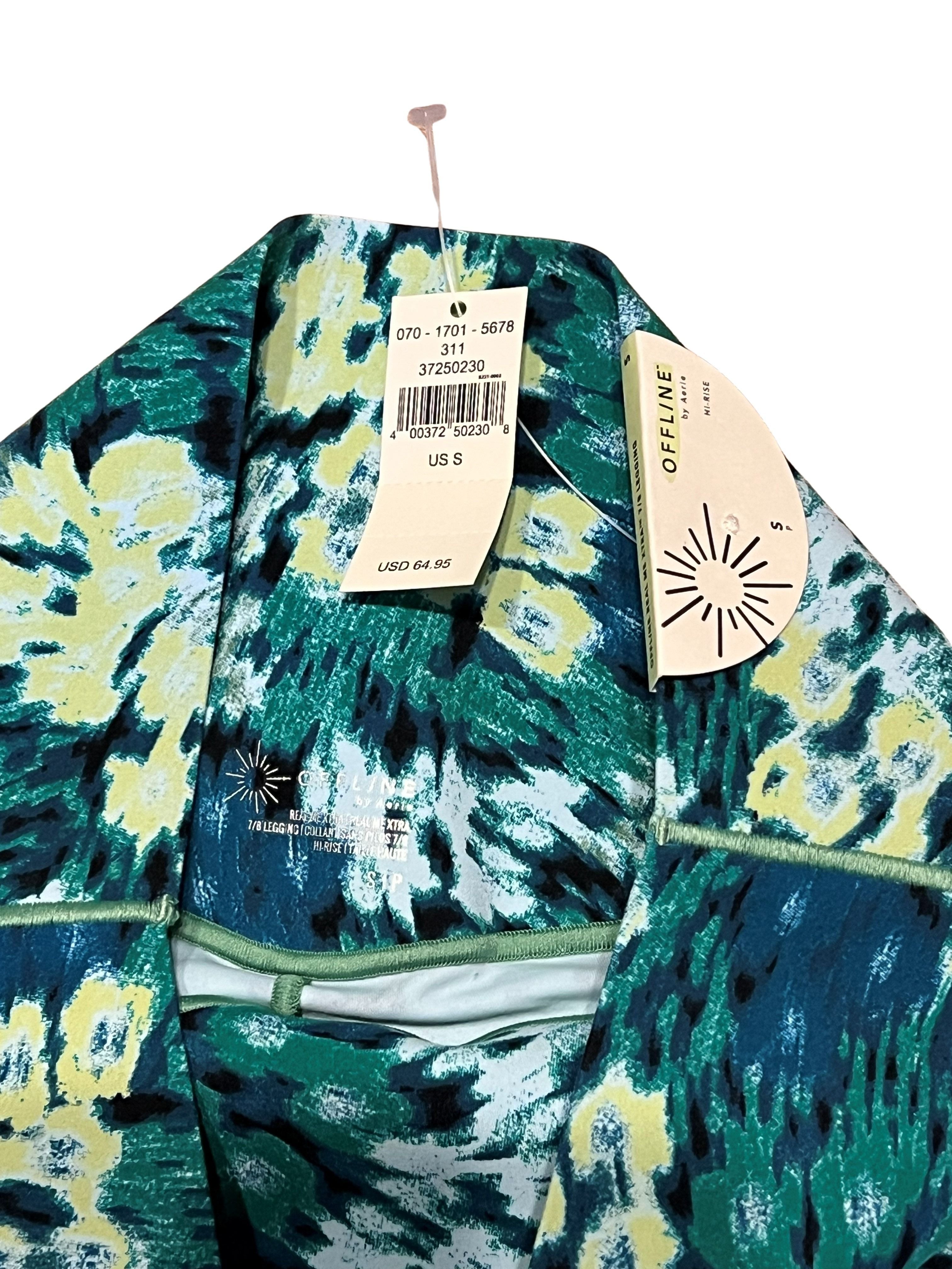 Offline by Aerie 7/8 Hi-Rise Leggings Teal Floral Print Size S NWT