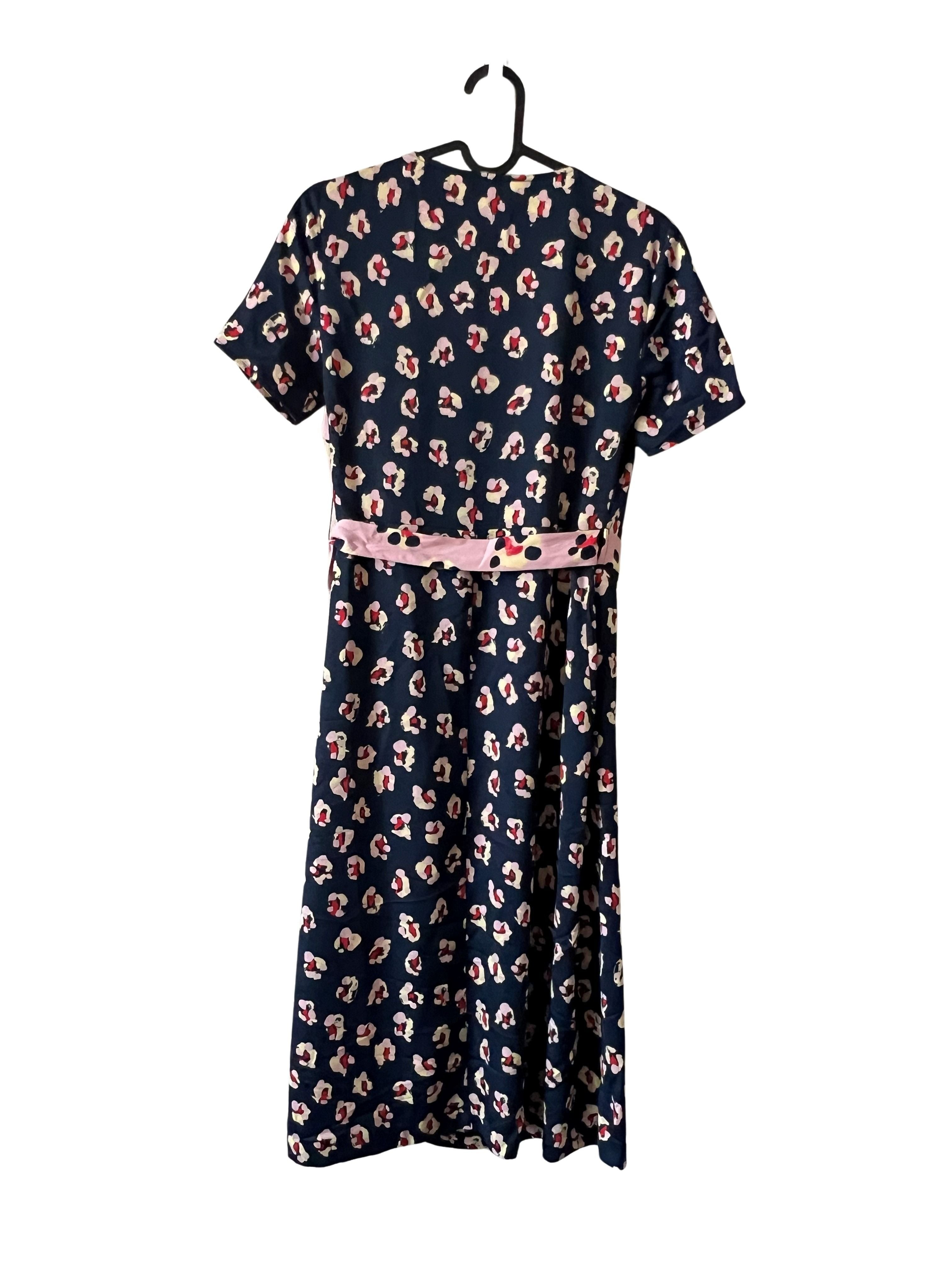 BCBGeneration Wrap Dress NWT Size XXS Navy Pink Floral Print