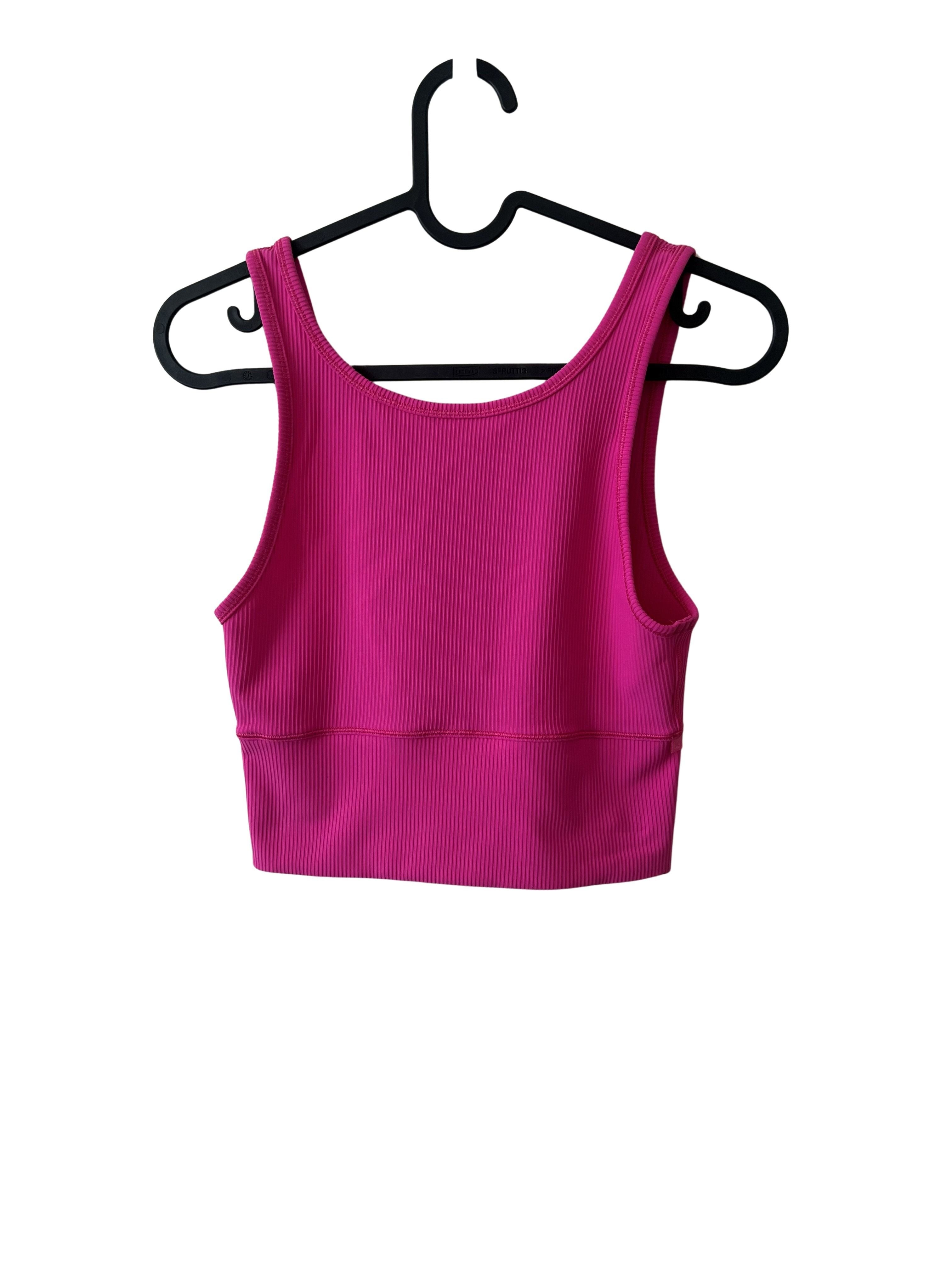 Lululemon Pink Ribbed Cropped Tank Top, Size S – K1ndly