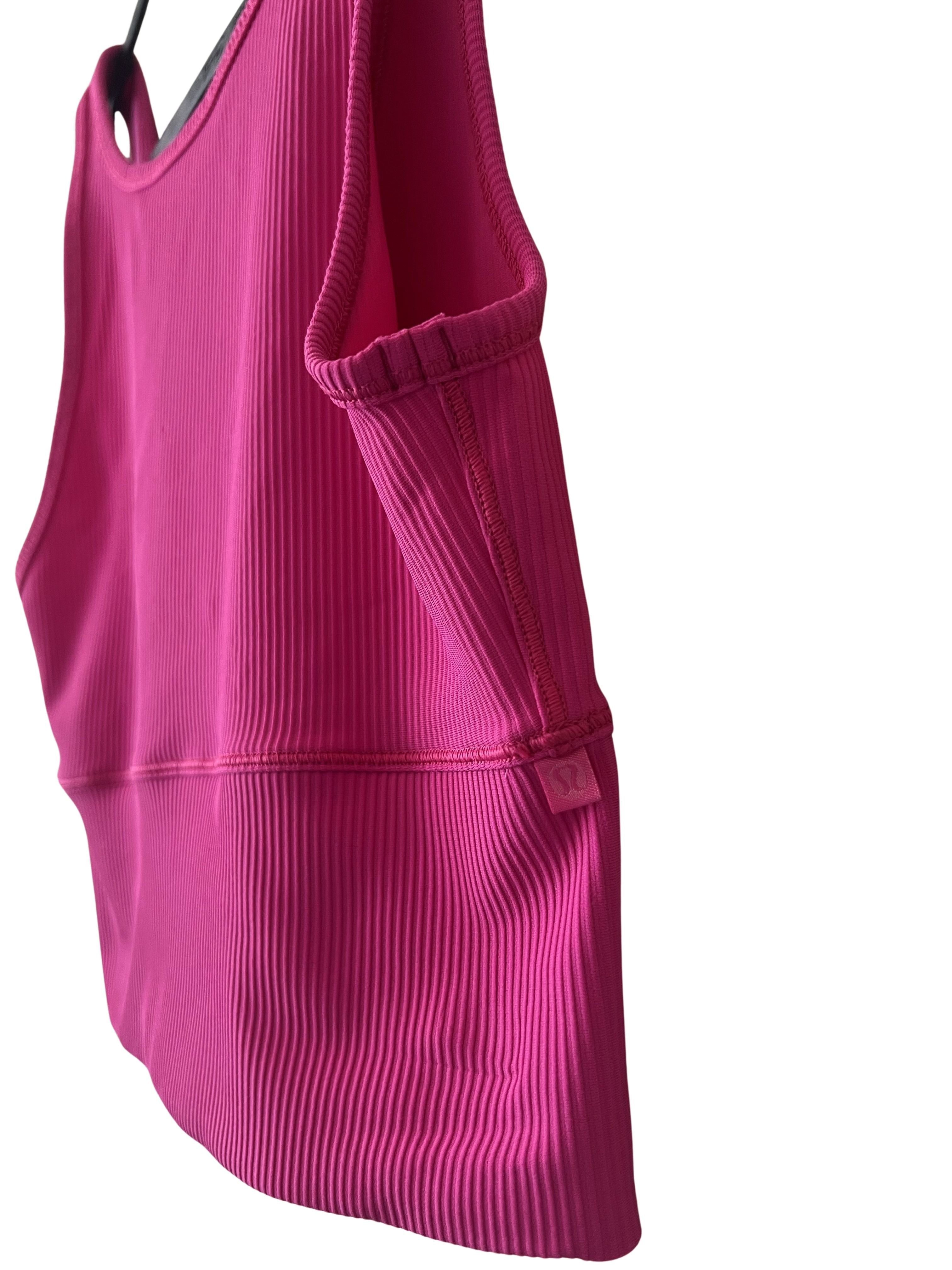 Lululemon Pink Ribbed Cropped Tank Top / Sports Bra