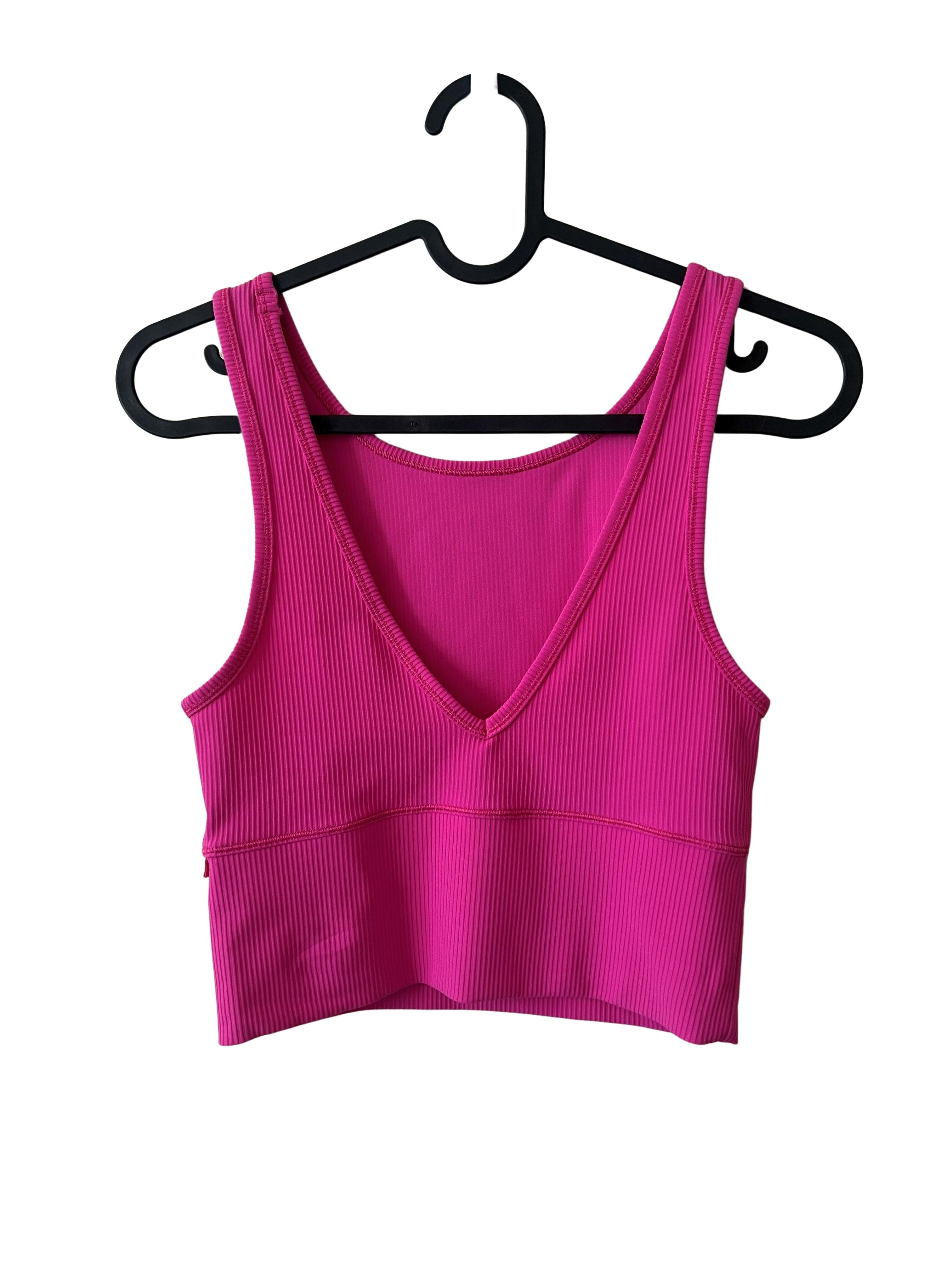Lululemon Pink Ribbed Cropped Tank Top / Sports Bra